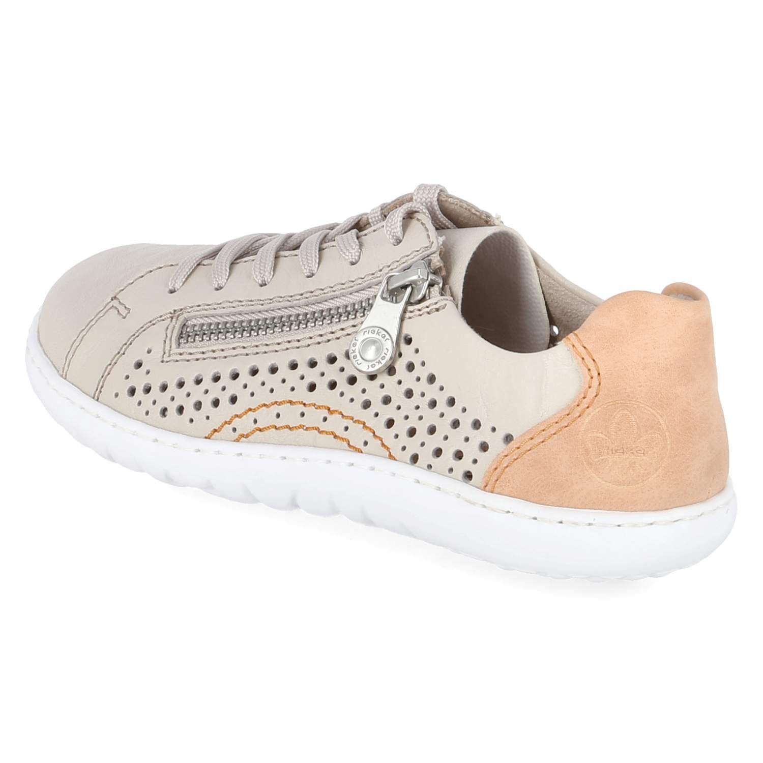 Rieker Rieker 52824-60 Damen Leder und Synthetik beige Schnürschuh