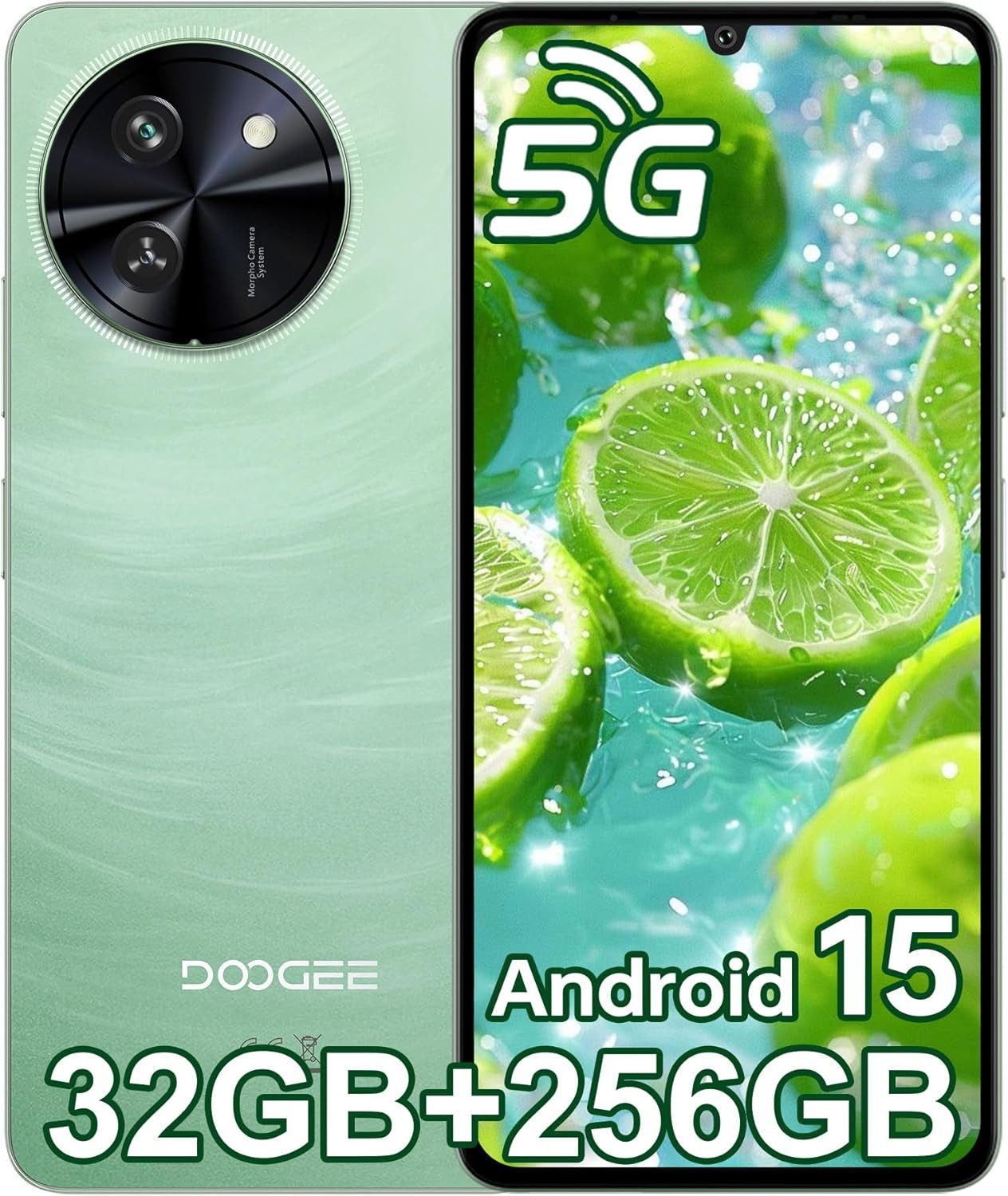 DOOGEE Note 59 Pro 5G Smartphone (17,15 cm/6.75 Zoll, 256 GB Speicherplatz, 16 MP Kamera, 5G, Android 15, 32(8+24)GB+258GB /2TB, 6.75" HD 120Hz, NFC)