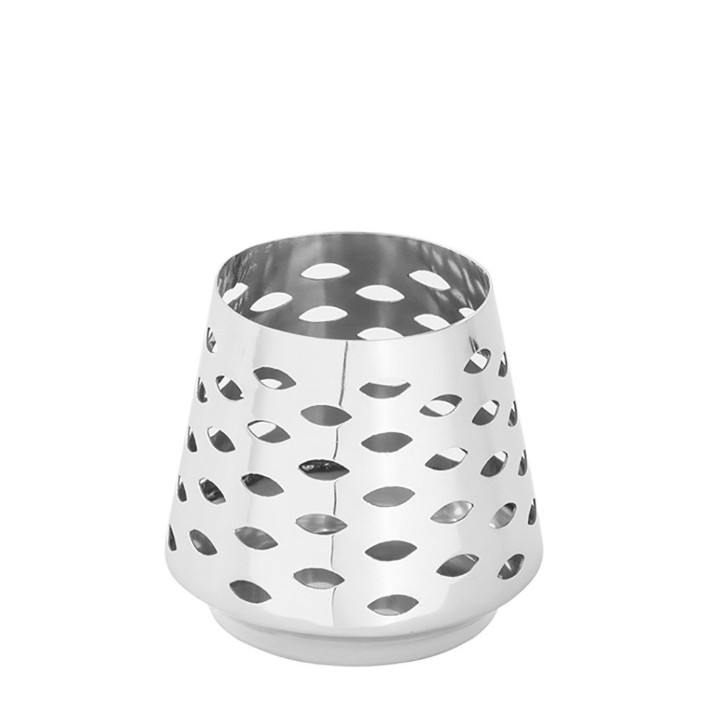 Fink Windlicht FINK Windlicht Luma - silber - H. 9cm x D. 10cm (1 Stück)