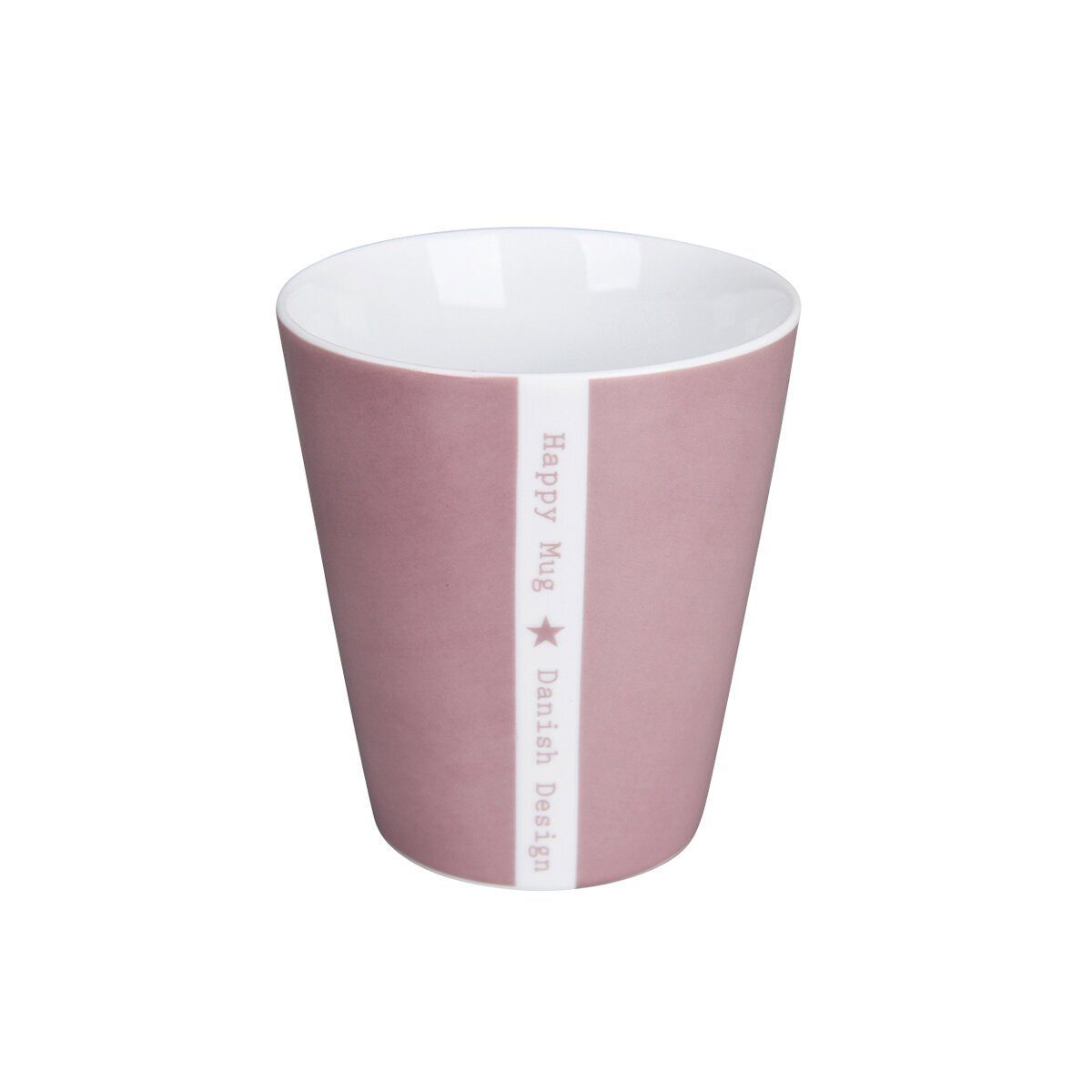 Krasilnikoff Becher Colourful Mug Star, Happy Porzellan rosa