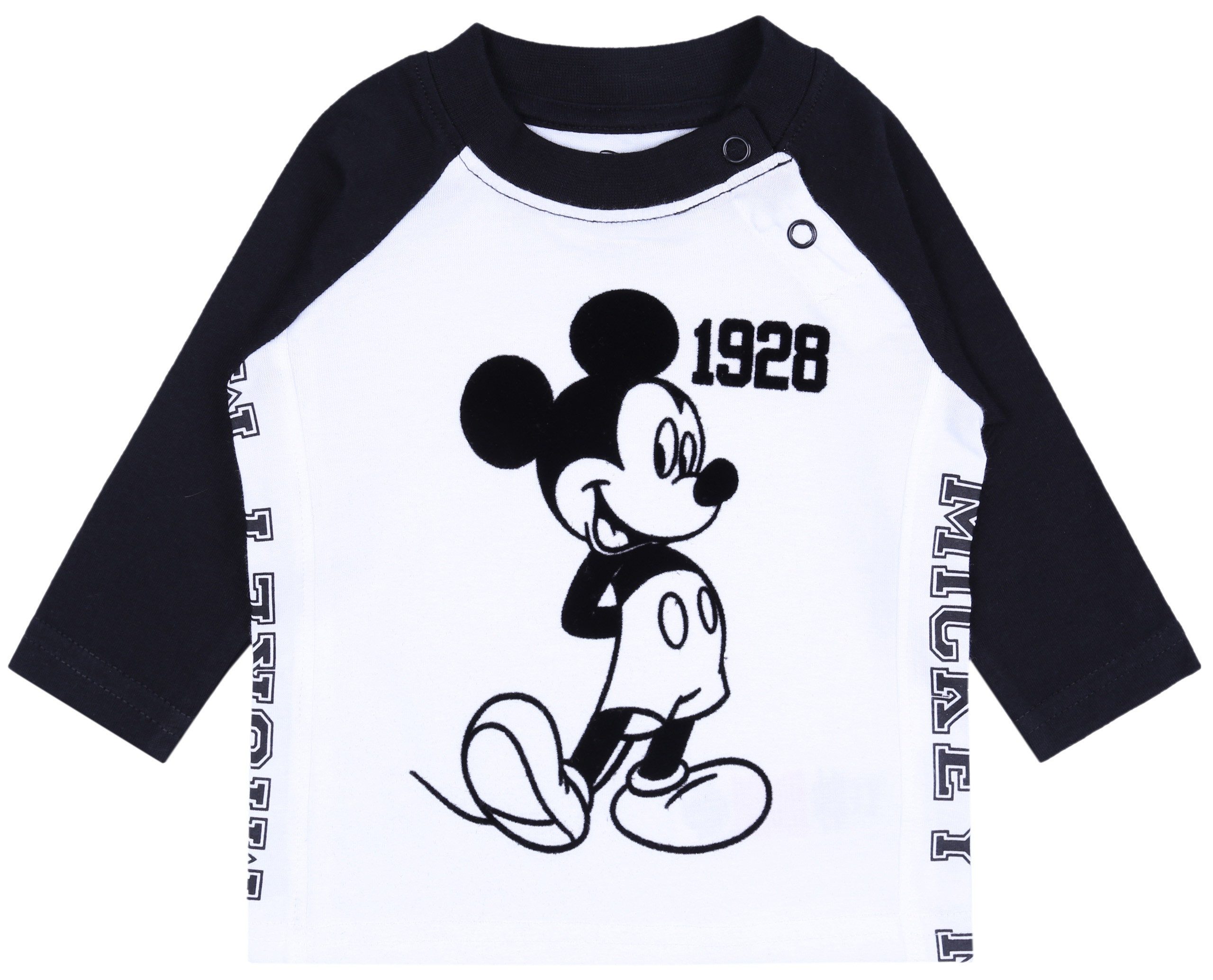 Sarcia.eu Blusentop 3xSchwarz-weiße Langarmshirts für Baby Mickey Maus DISNEY 12-18 Monate