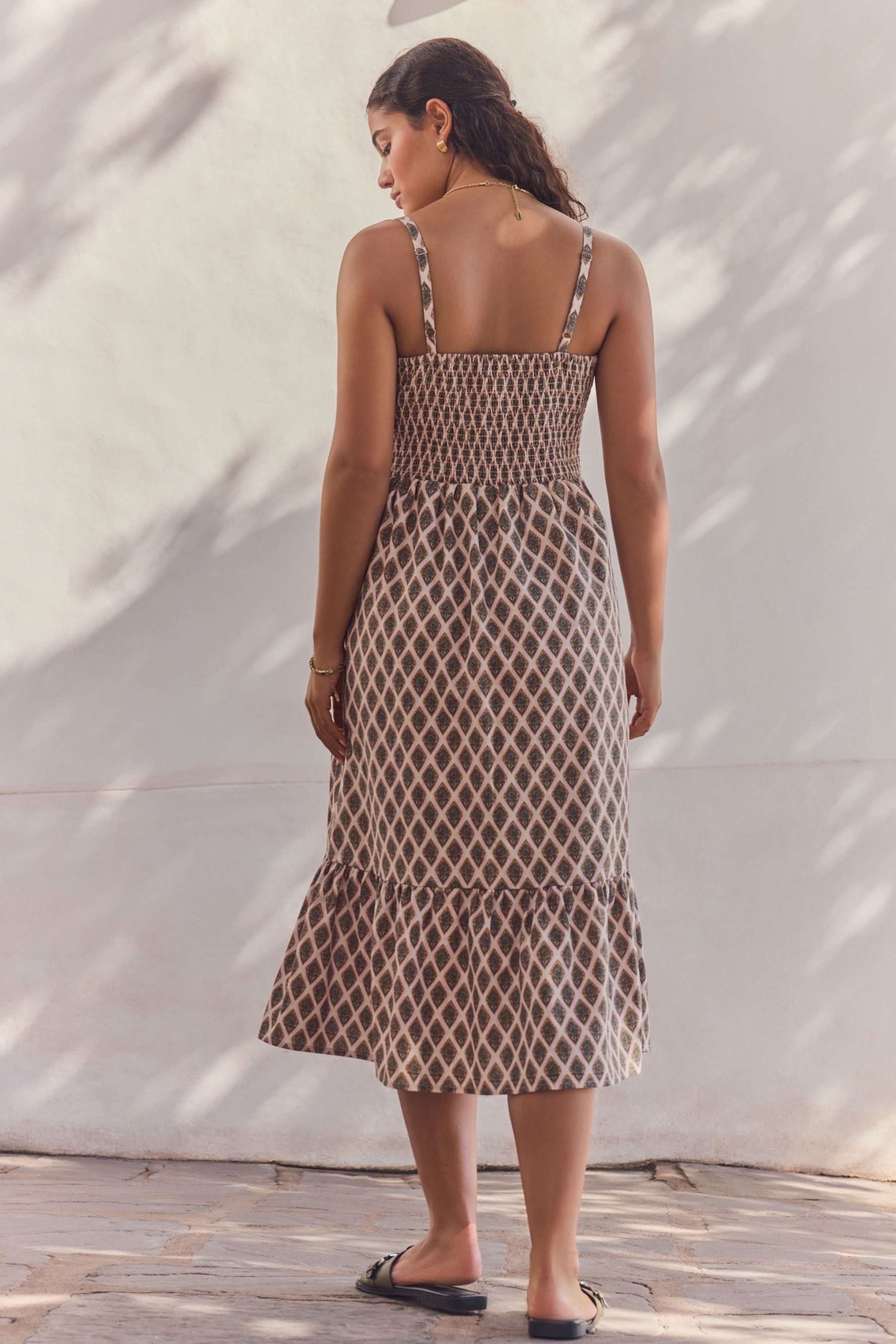 Next Midikleid Durchgeknöpftes Midikleid mit Leinenanteil günstig online kaufen