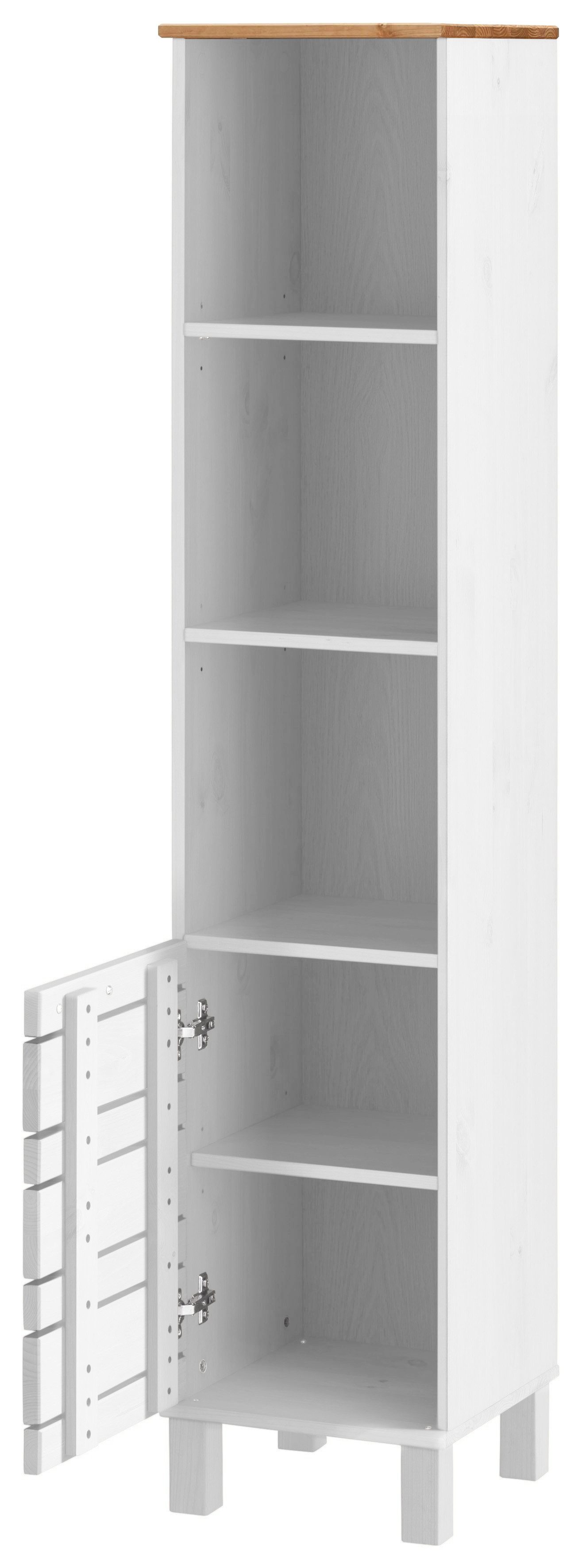 Home affaire Hochschrank JOSIE Breite 30 cm, aus Massivholz, verstellbare Einlegeböden, Metallgriffe – Bild 5 von 5
