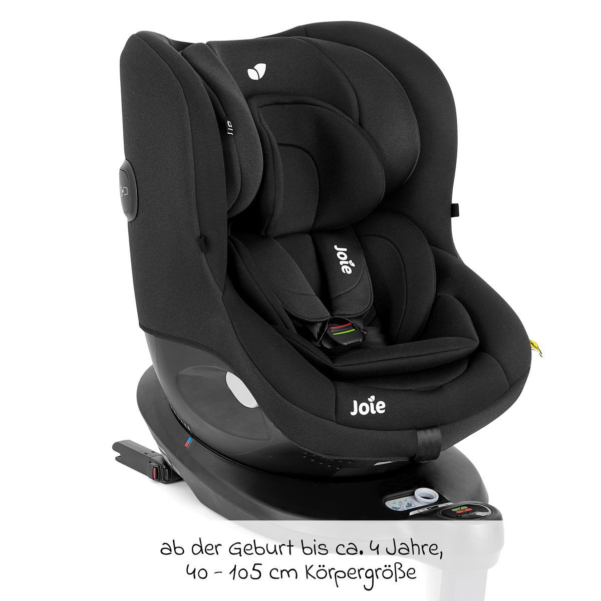 Joie Autokindersitz i-Spin 360 - Shale, Reboarder-Kindersitz ab Geburt-4 Jahre (40 cm-105 cm) mit Isofix-Basis