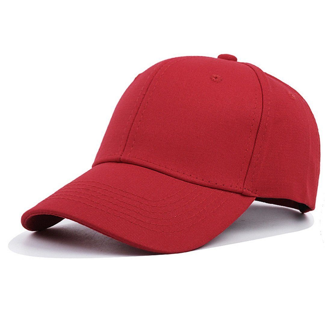 AUKUU Baseball Cap (1-St) Cap Reine Baseball (Farbe rot Mützen Unisex Cap Baseboard Baumwolle Baseball Baseball