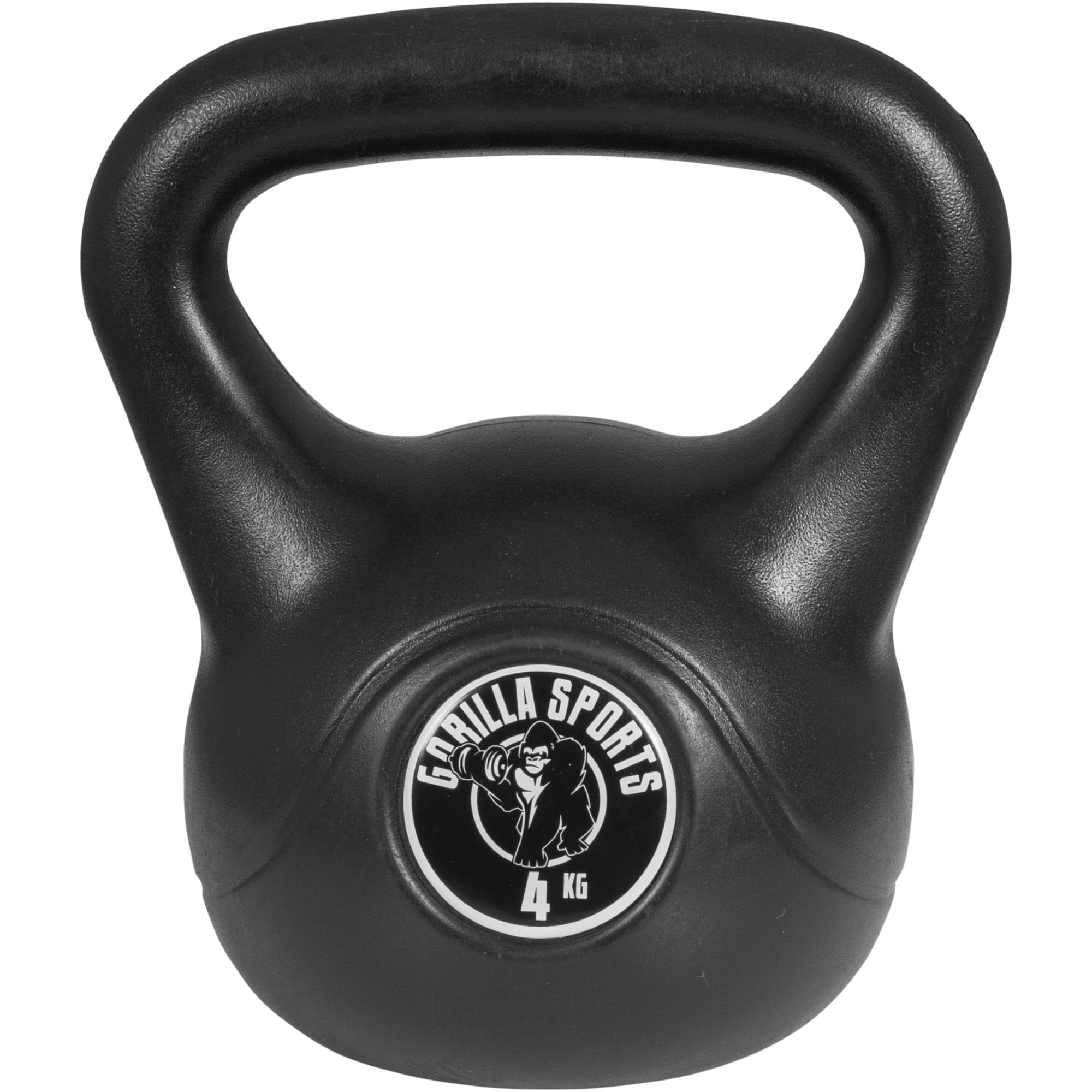 GORILLA SPORTS Kettlebell Einzeln/Set, mit/ohne Ablage, Kunststoff Kugelhantel, Schwunghantel