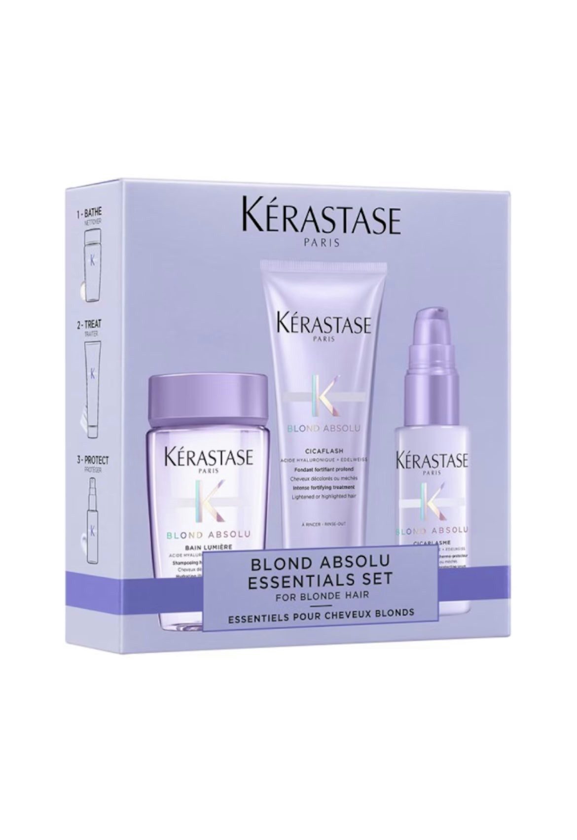 Kerastase Уход за волосами-Set Kérastase Blond Absolu Discovery Set - for blonde and bleached hair, 1 x Haarshampoo 80 ml + 1 x Conditioner 75 ml + 1 x Leave-in-Treatment 45 ml, 3-tlg., 3-teilig