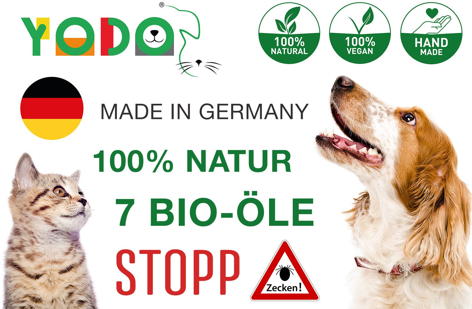 YODO Zeckenschutzmittel YODO's Zeckenschreck Zeckenöl für Hunde, Eukalyptus, 20 ml, 1-St., Aus 7 BIO-Ölen zur Zeckenabwehr hergestellt