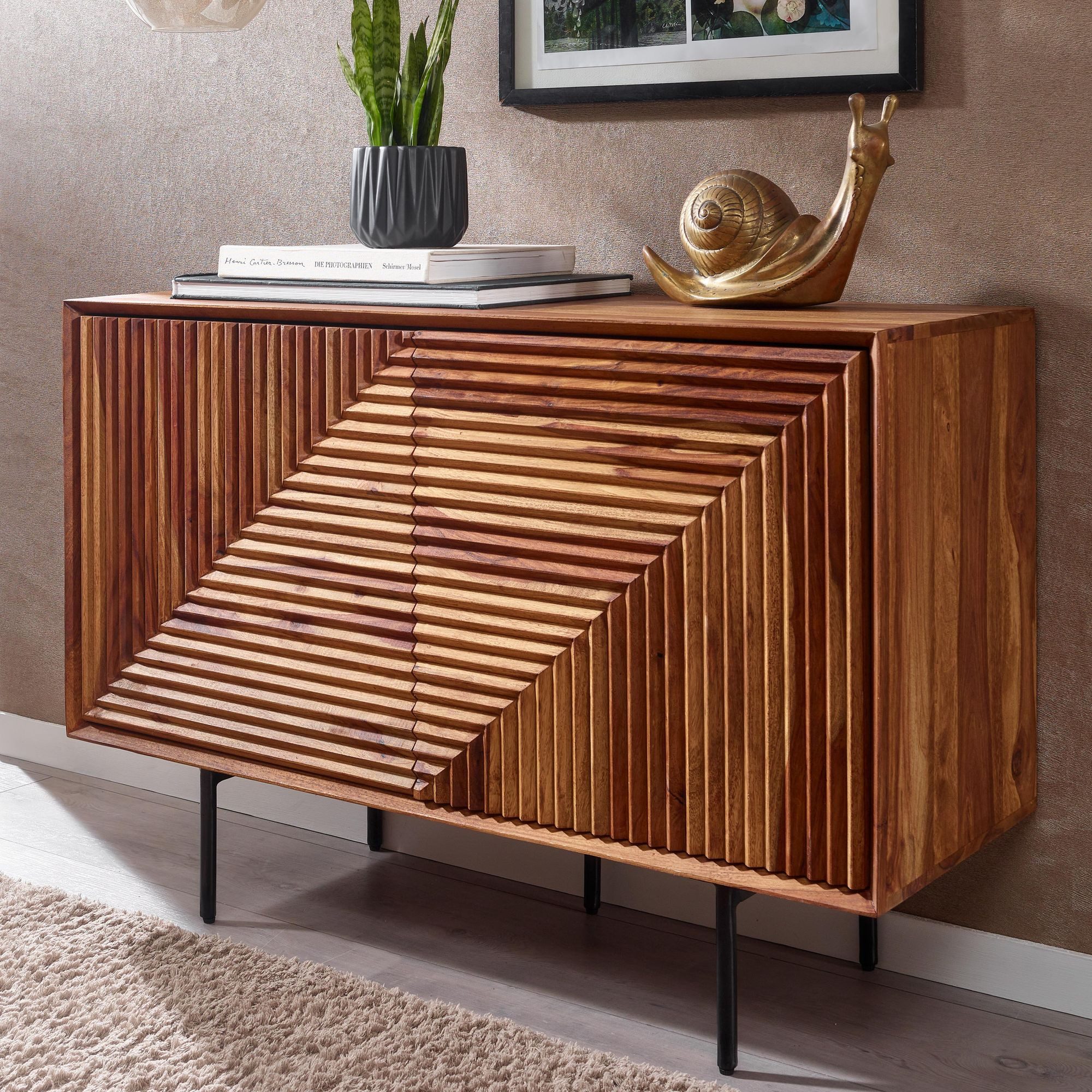 FINEBUY Sideboard FB78844 (100x71x40 cm Massivholz, günstig online kaufen