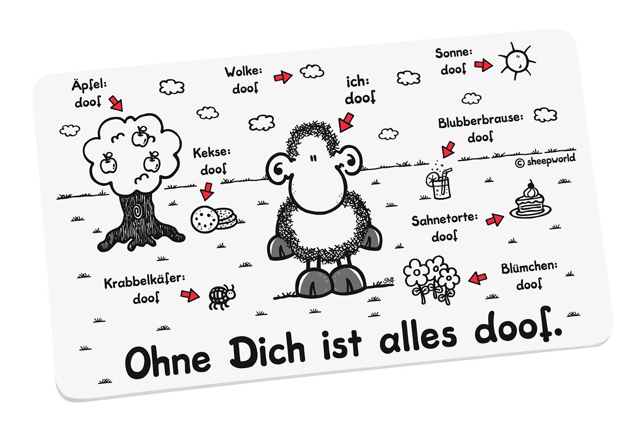 Frühstücksbrett Sheepworld Alles doof