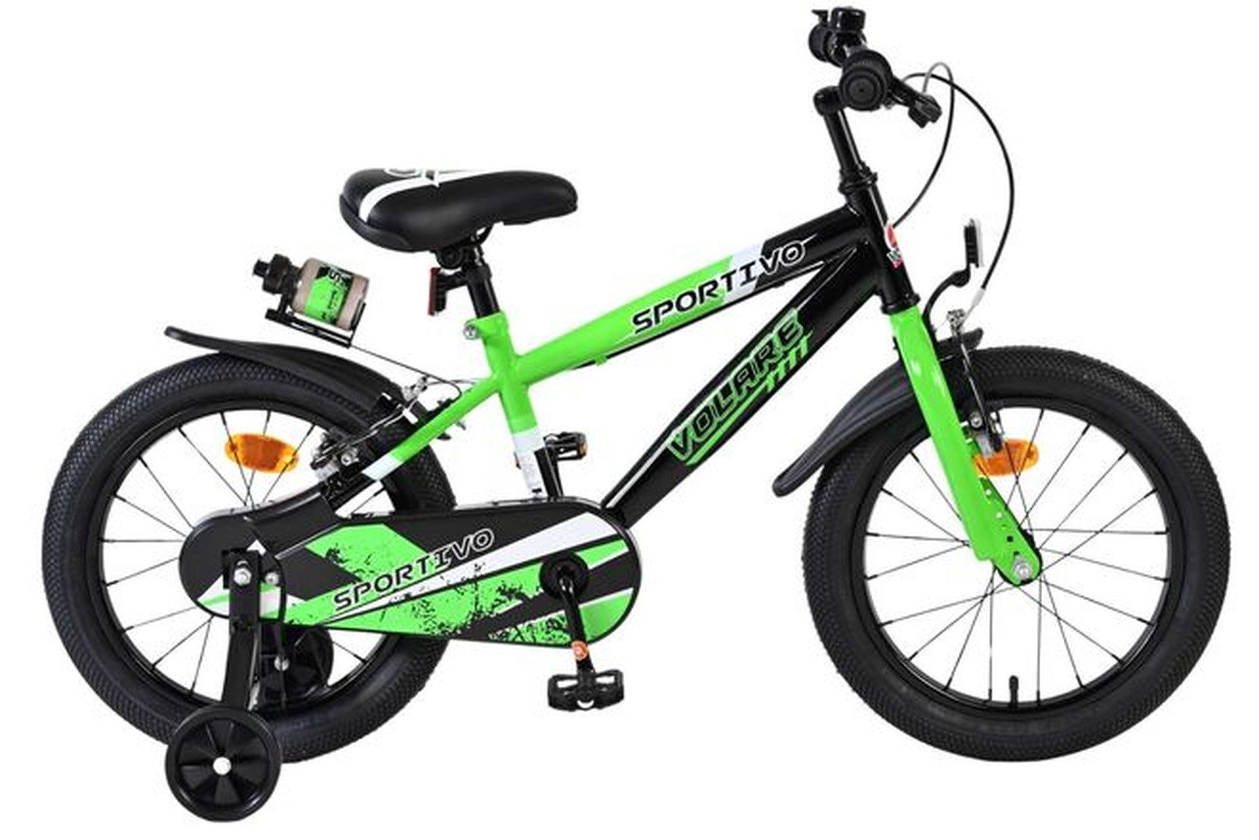 Volare Kinderfahrrad Sportivo Kinderfahrrad - Jungen - 16 Zoll - Grün/Schwarz