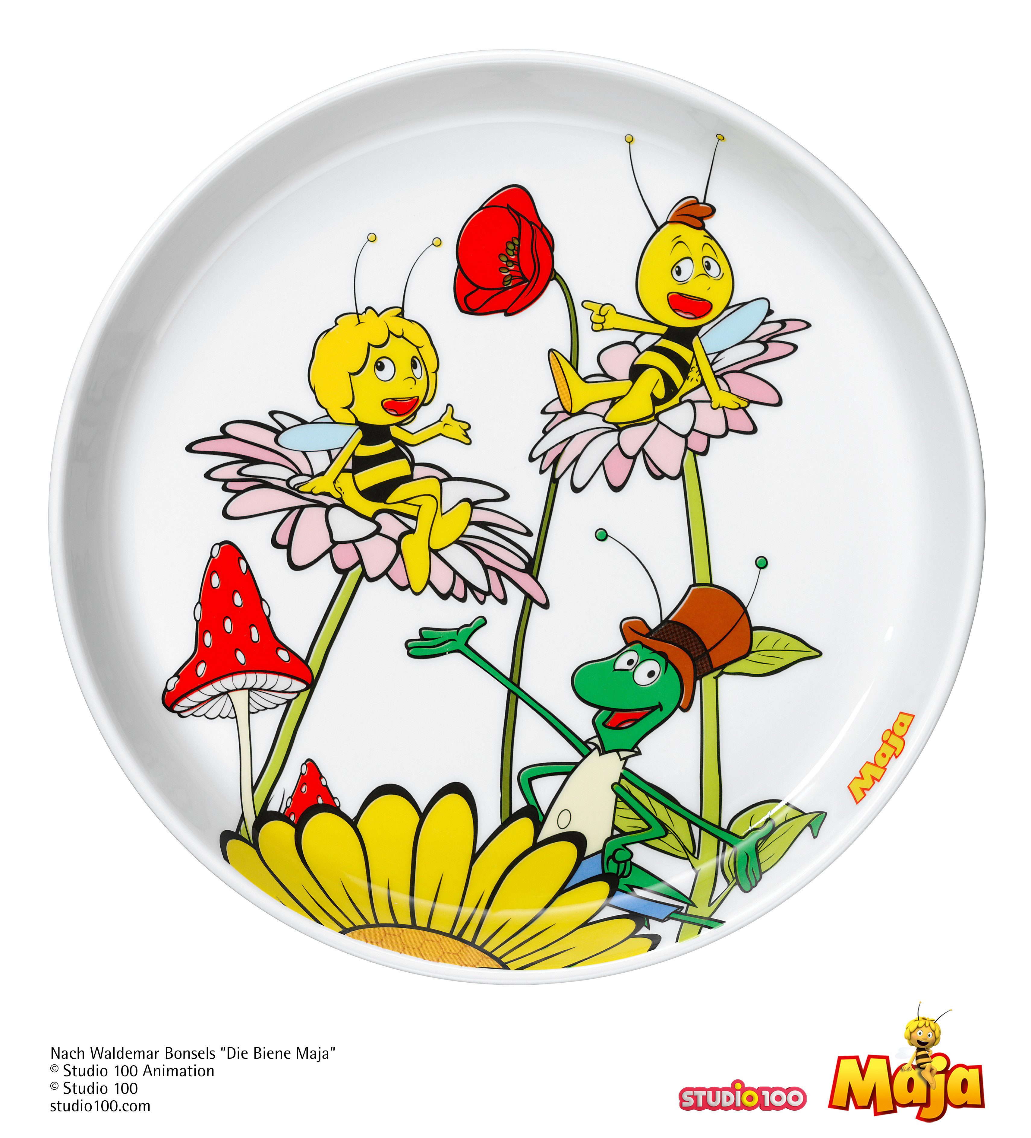 WMF Kindergeschirr-Set Die Biene Maja (6-tlg), 1 Personen, Cromargan® Edelstahl Rostfrei 18/10, Porzellan, ab 3 Jahren, hygienisch, säurefest – Bild 3 von 5