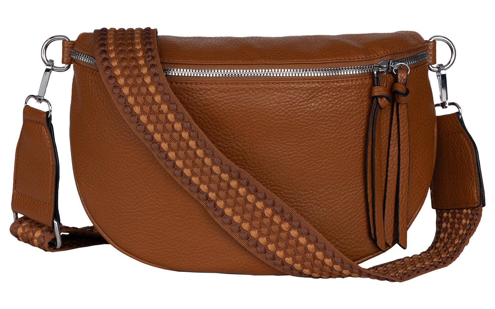 EAAKIE Gürteltasche Bauchtasche Umhängetasche Crossbody-Bag Kunstleder Italy-Design, als Schultertasche, CrossOver, Umhängetasche tragbar