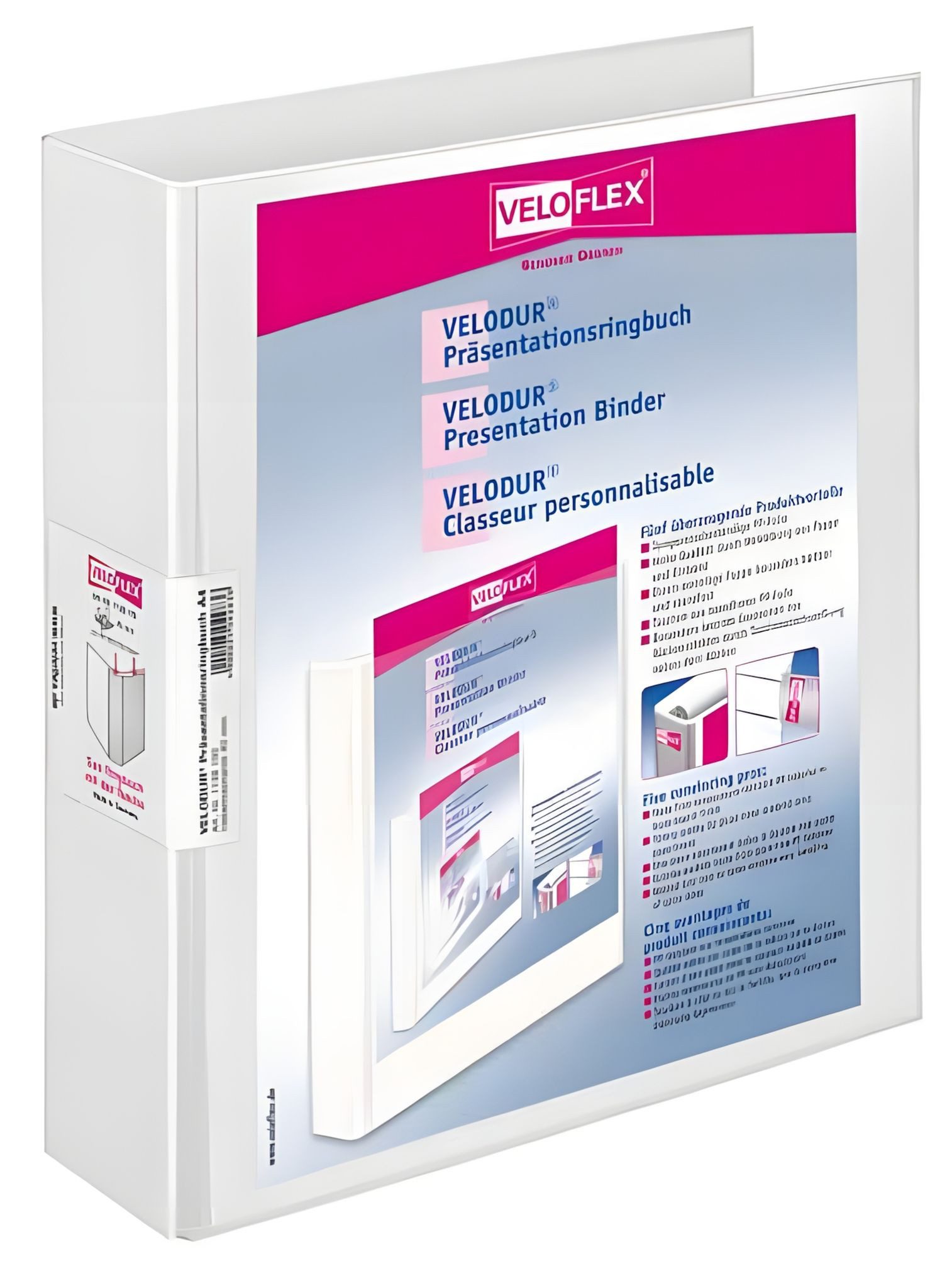 VELOFLEX Ringbuchmappe VeloflexPräsentationsringbuch Velodur A4 40 mm Hebel-Mechanik