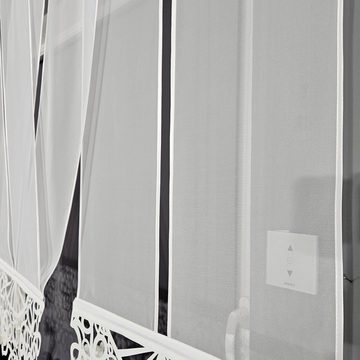 Schiebegardine 3er V Panel Set Voile, Gardinen by Justyna, Kräuselband (3 St), transparent, Voile, Flächenvorhang, Fertiggardine, Panel set, Paneel, Azur