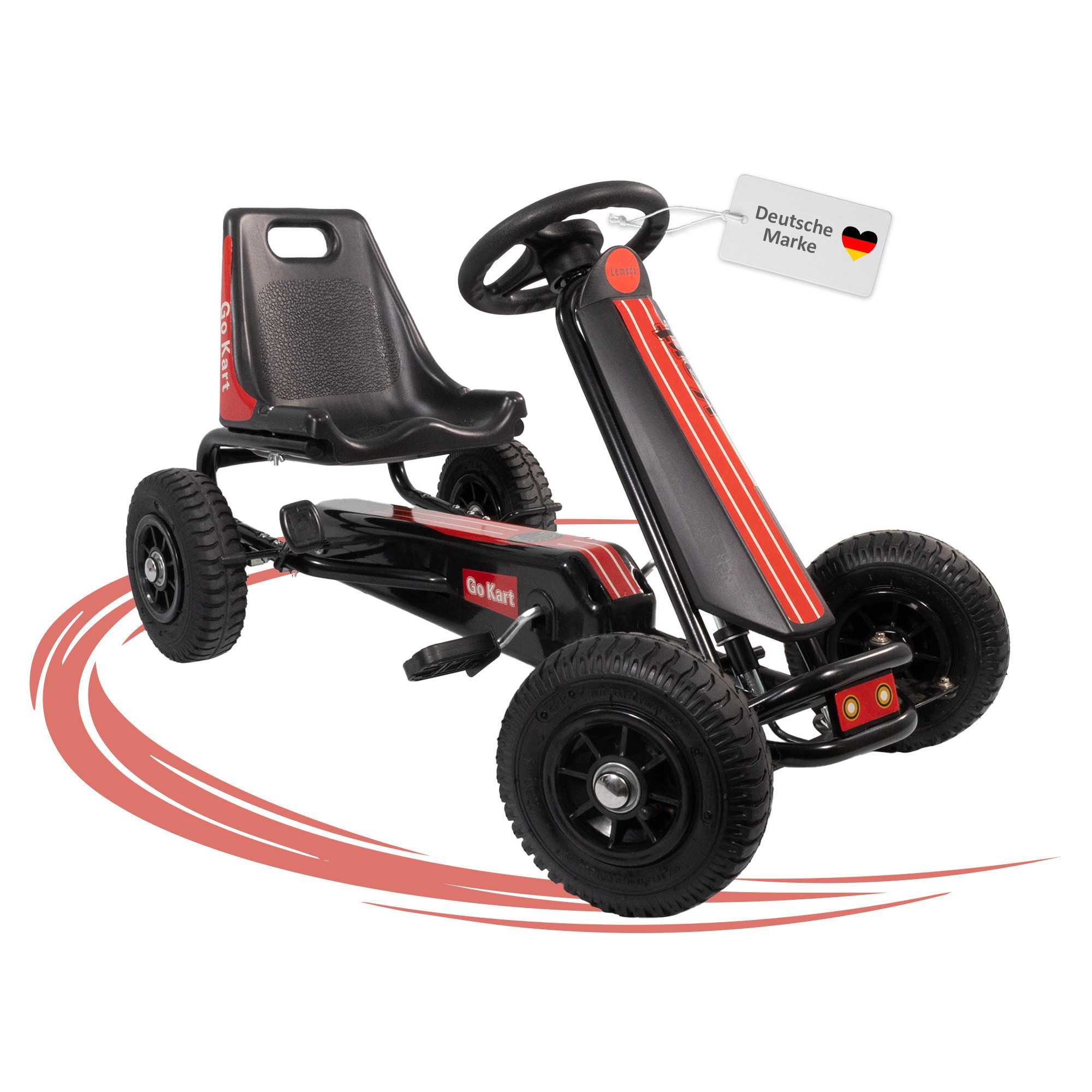 Go-Kart Go Kart Tretauto für Kinder von 4 bis 7 Jahre mit Luftreifen