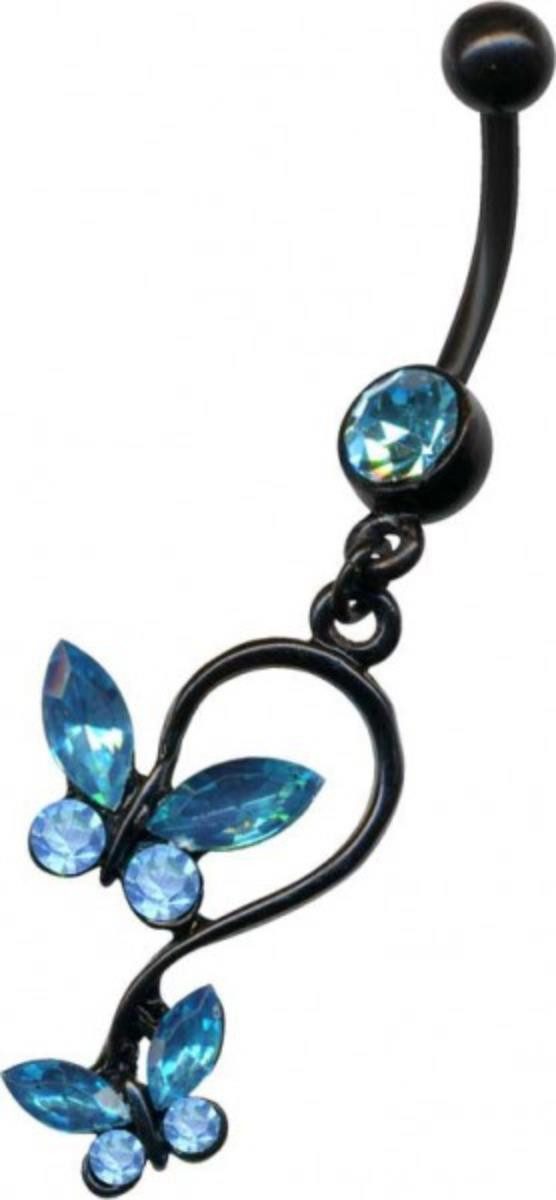 Order & Smile Schmuck Bauchnabelpiercing Bauchnabelpiercing: Piercing black Schmetterling