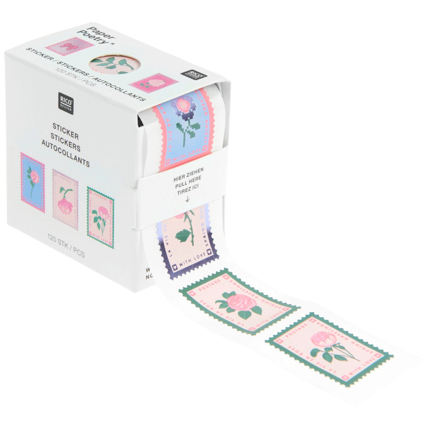 Rico Design Sticker Mini Sticker La vie en Rose Briefmarken