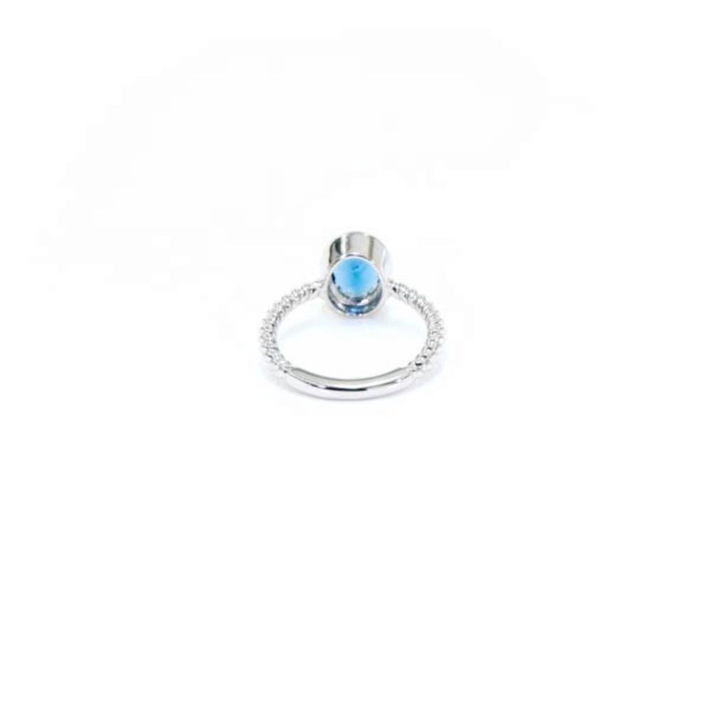Cavill Solitärring Cavill Ring 1,86 ct petrolblauer Fluorit, 925er Silber platiert (1-tlg)