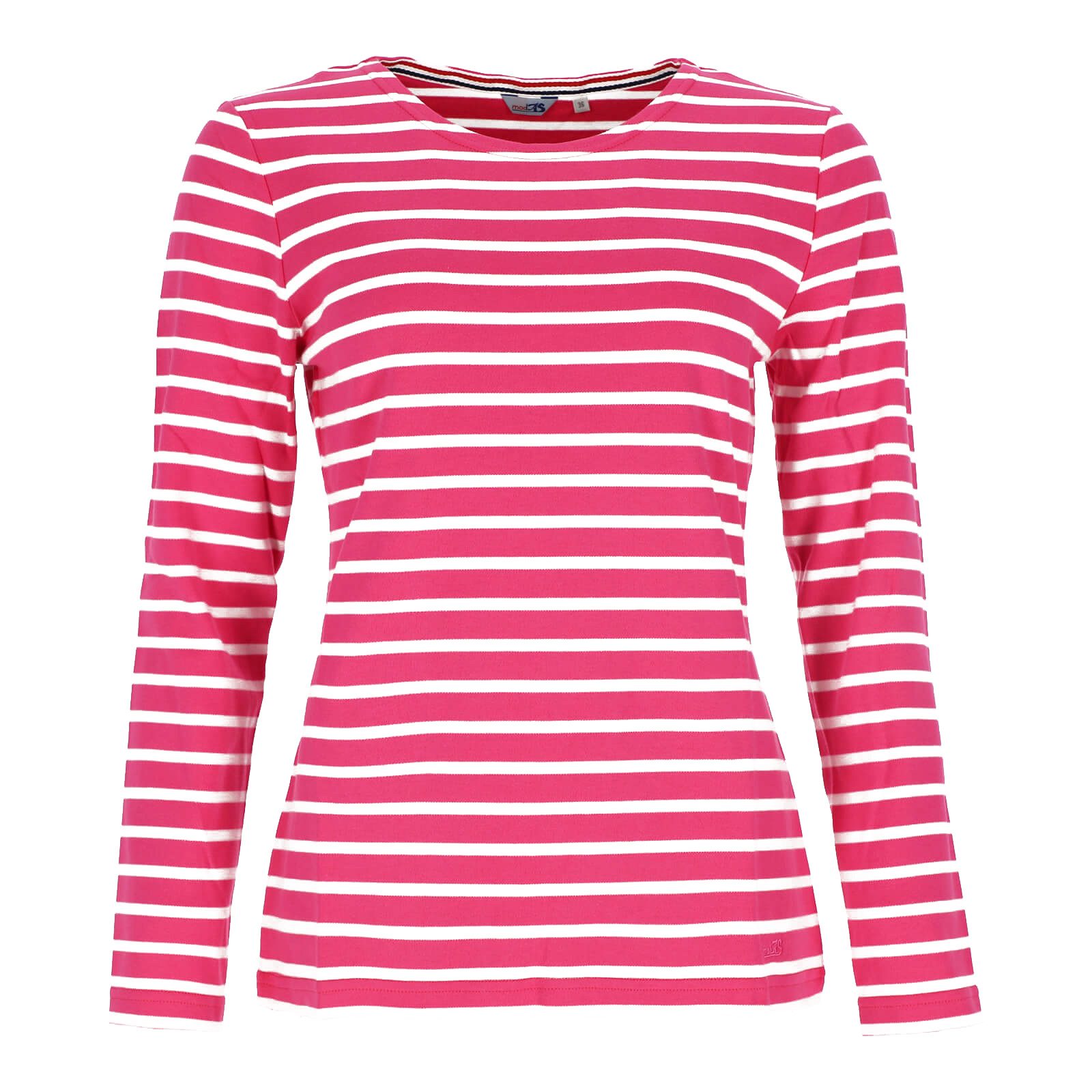 modAS Langarmshirt Damen Langarm-Shirt mit Streifen Bretonisches Streifensh günstig online kaufen