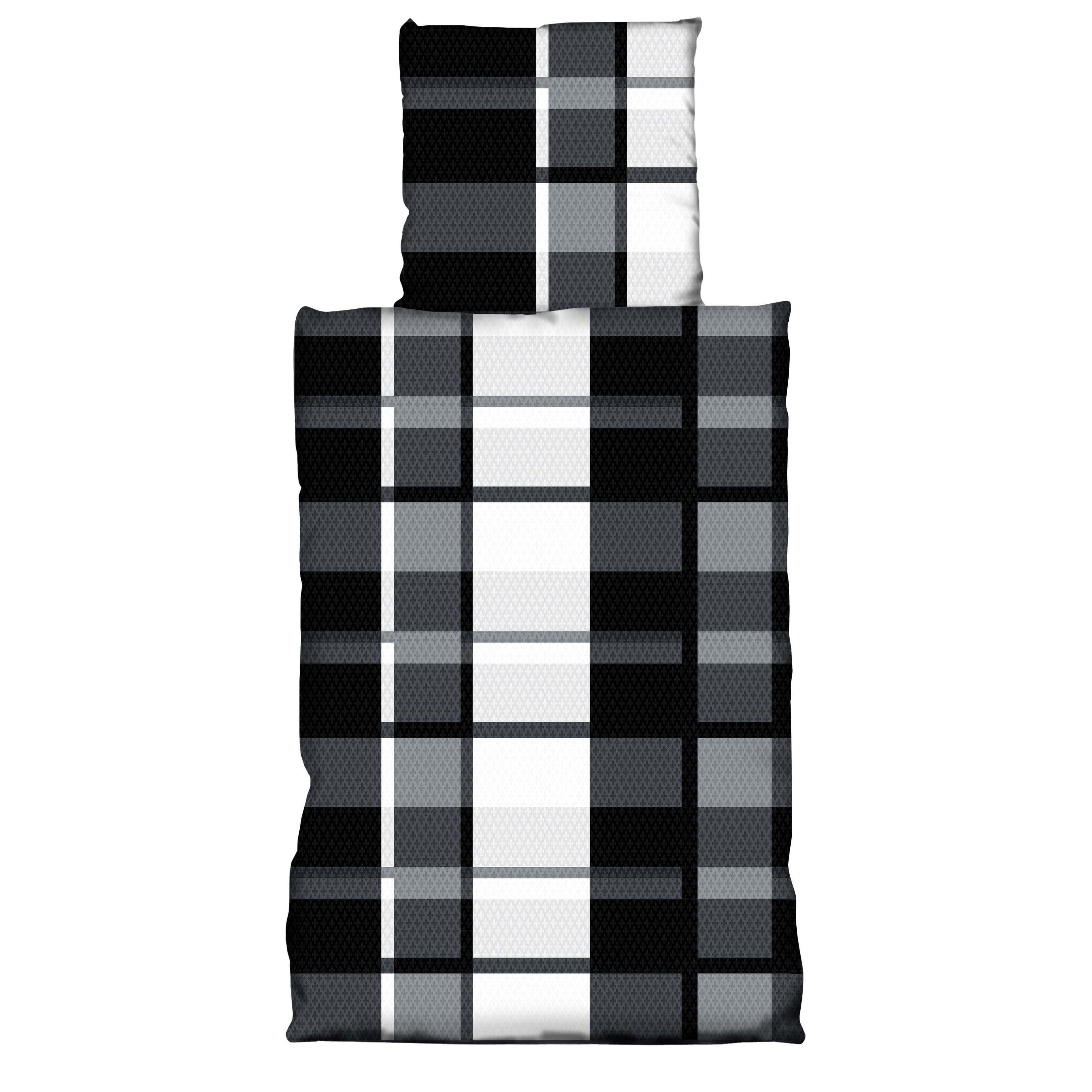 Buymax Bettwäsche Fleece Bettbezug-Set, kariert, Fleece, 3 teilig, 200x220 günstig online kaufen