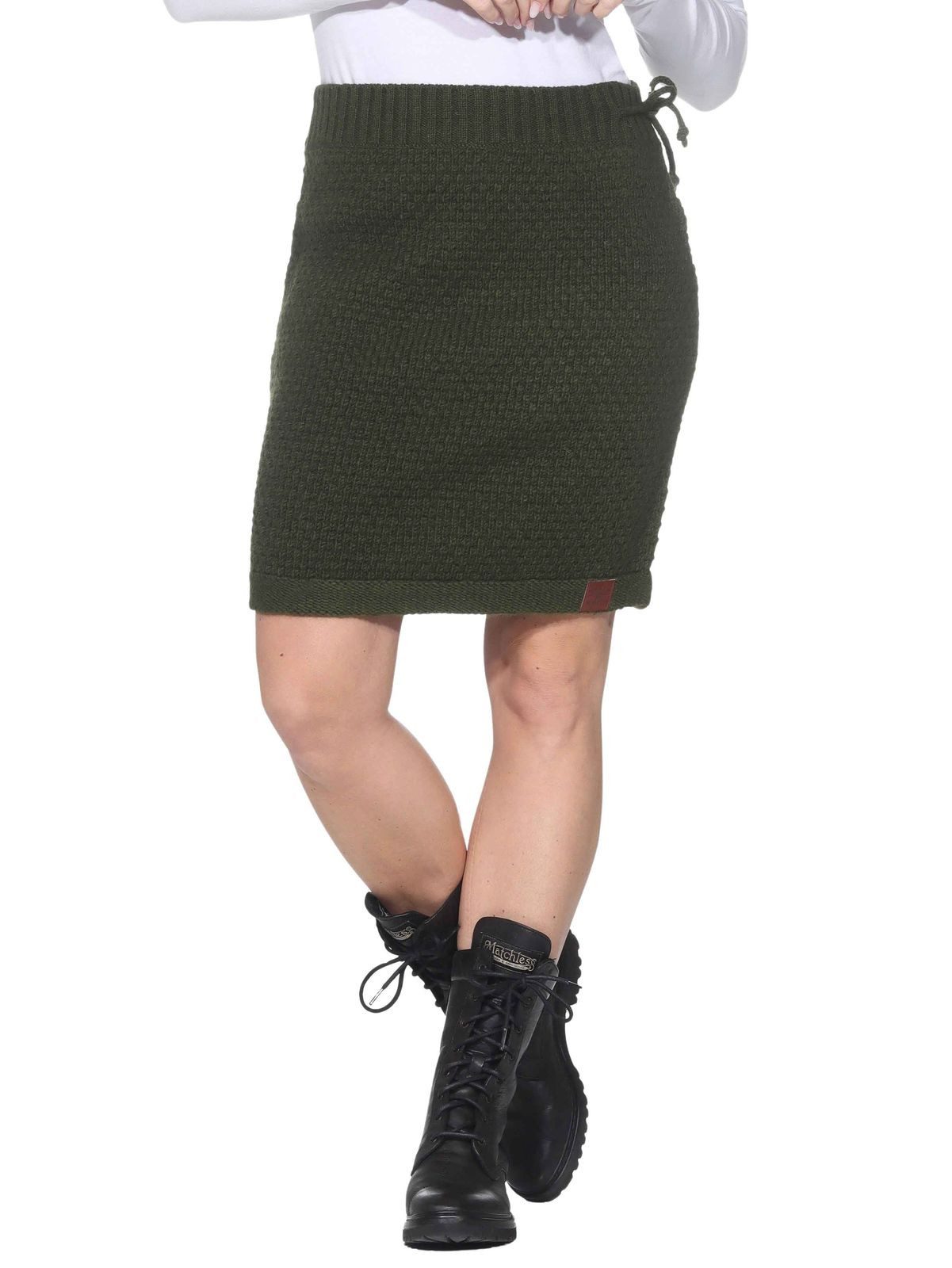 KUNST UND MAGIE Strickrock Klassischer Boho Strickrock Rock Winter Wolle