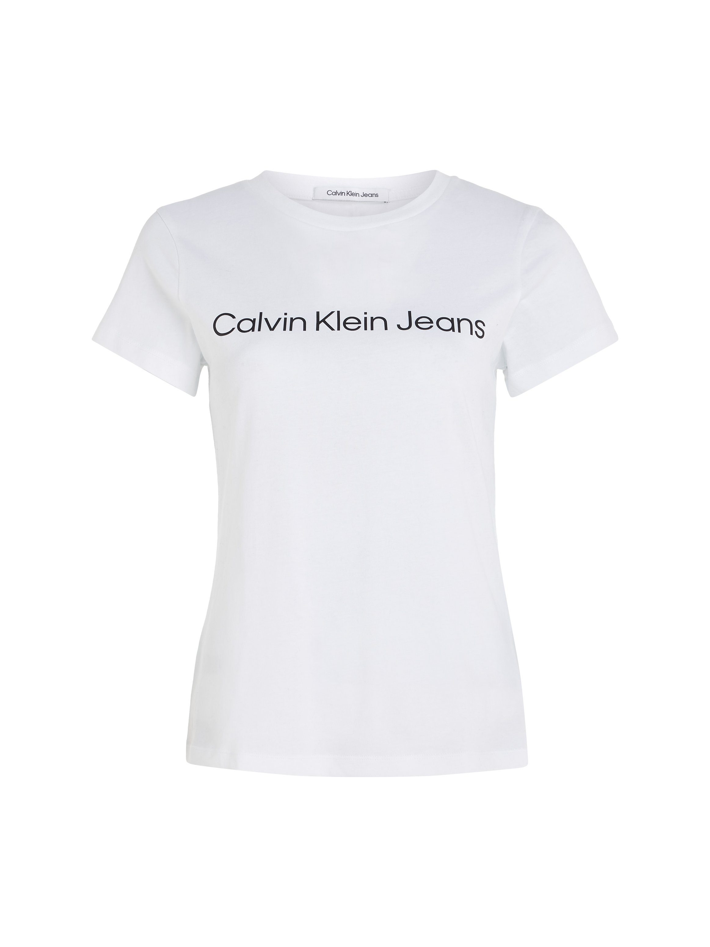 Calvin Klein Jeans T-Shirt LOGO Bright TEE FIT White SLIM CK-Logoschriftzug CORE INSTIT mit