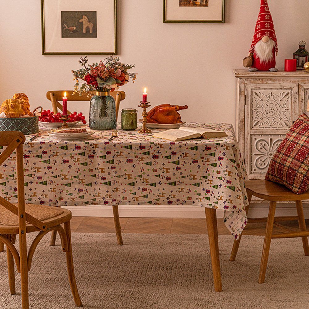 FELIXLEO Tischdecke für Feiertag 140*180cm Weihnachten Dekoration Tischdecke Küche Tisch