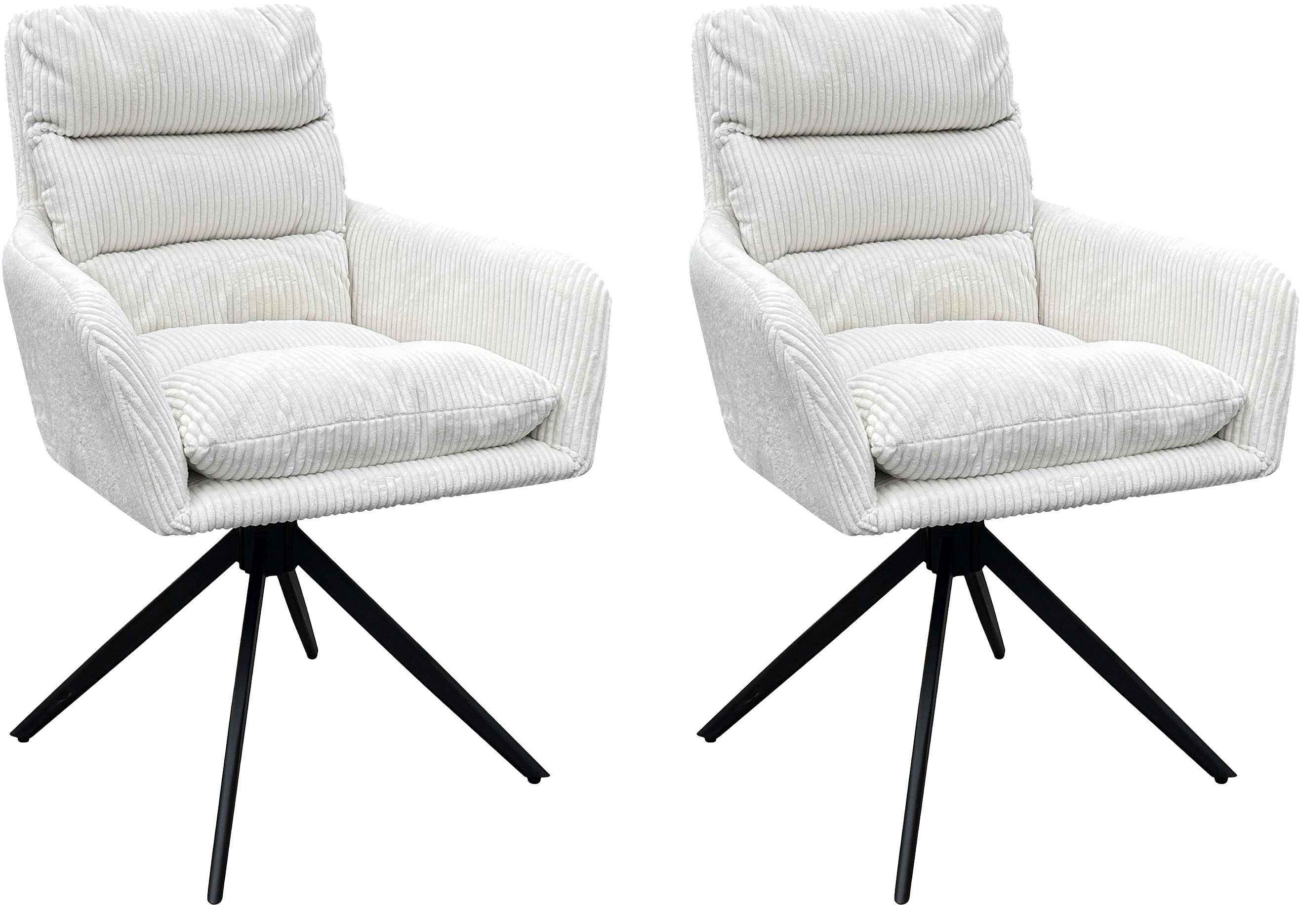 byLIVING Esszimmerstuhl Pura (Set, 2 St), Sitzschale 360°drehbar, Metall sc günstig online kaufen