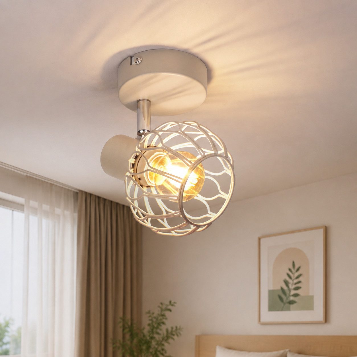 Nettlife Deckenstrahler E14 1/2/3/4flammig 350° schwenkbaren Spots moderner Deckenstrahler, ohne Leuchtmittel, individuell ausrichtbare Deckenleuchte für Wohnzimmer Küche