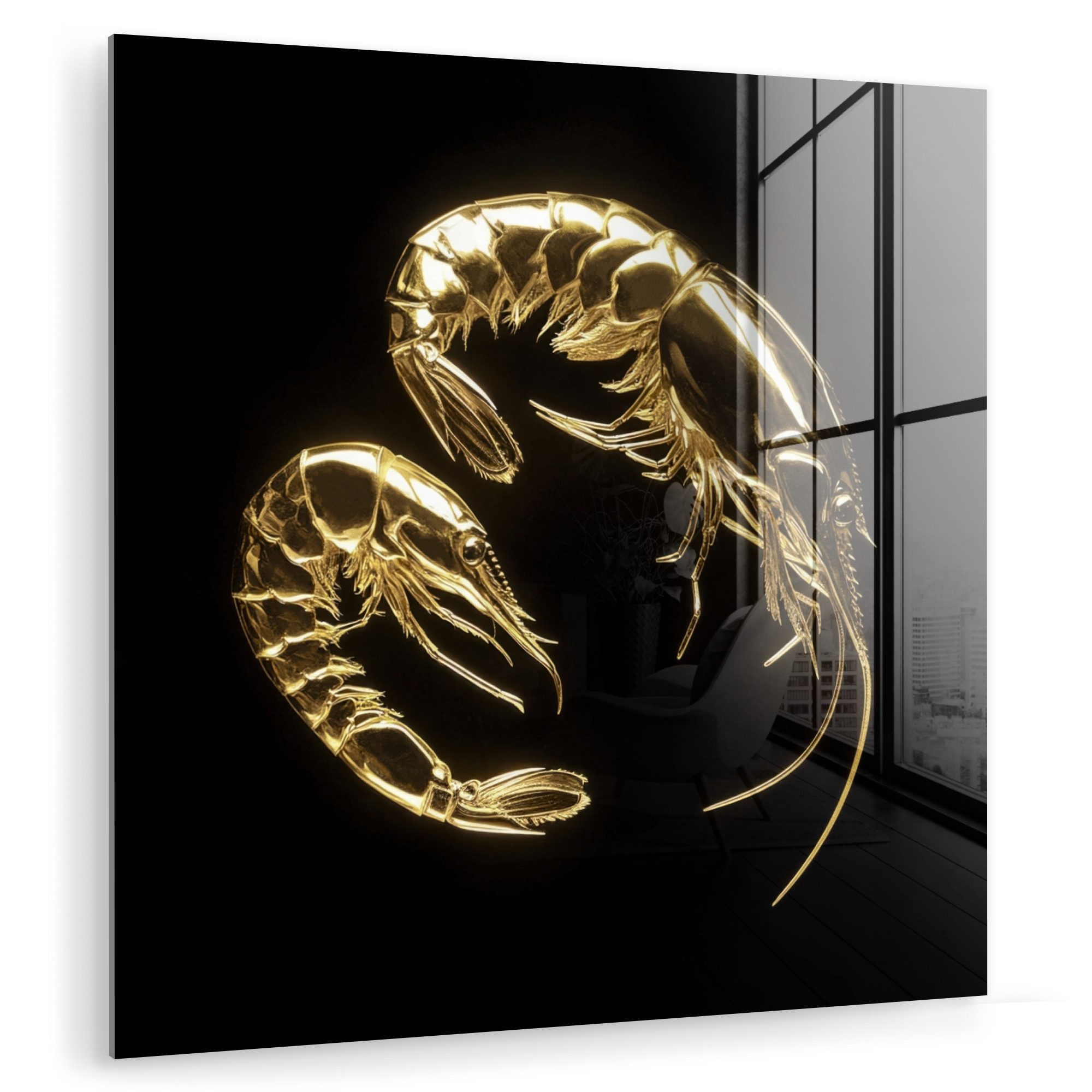 MuchoWow Acrylglasbild Shrimps - Schwarz - günstig online kaufen