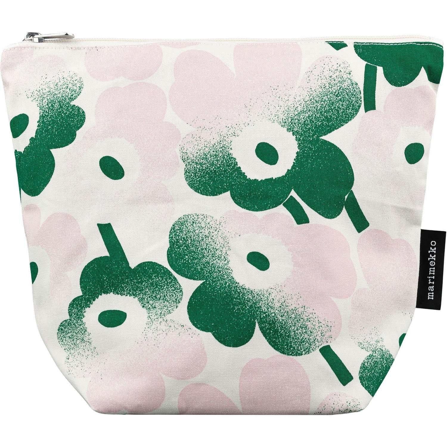Marimekko Kulturbeutel Unikko Mini Häivähdys Kaje weiß, hellrosa, grün