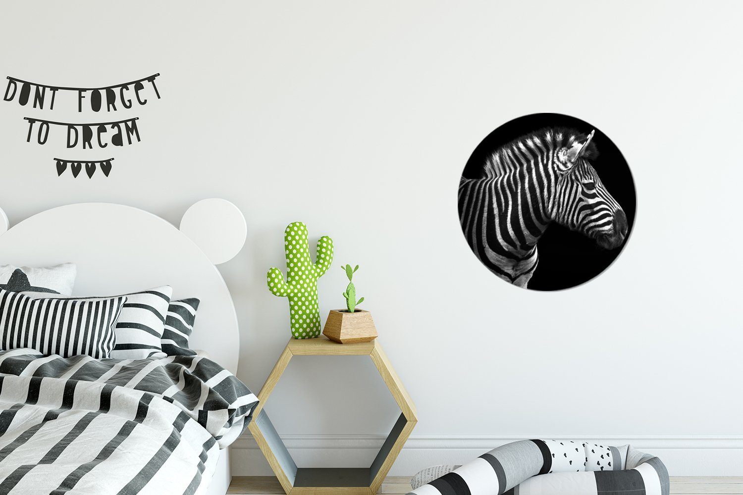 - Rundes Wanddekoration Zebra (1 Tiere, - MuchoWow cm St), Schwarz Forex, 30x30 Porträt Wohnzimmer, - Gemälde Wandbild, - Kreis Weiß