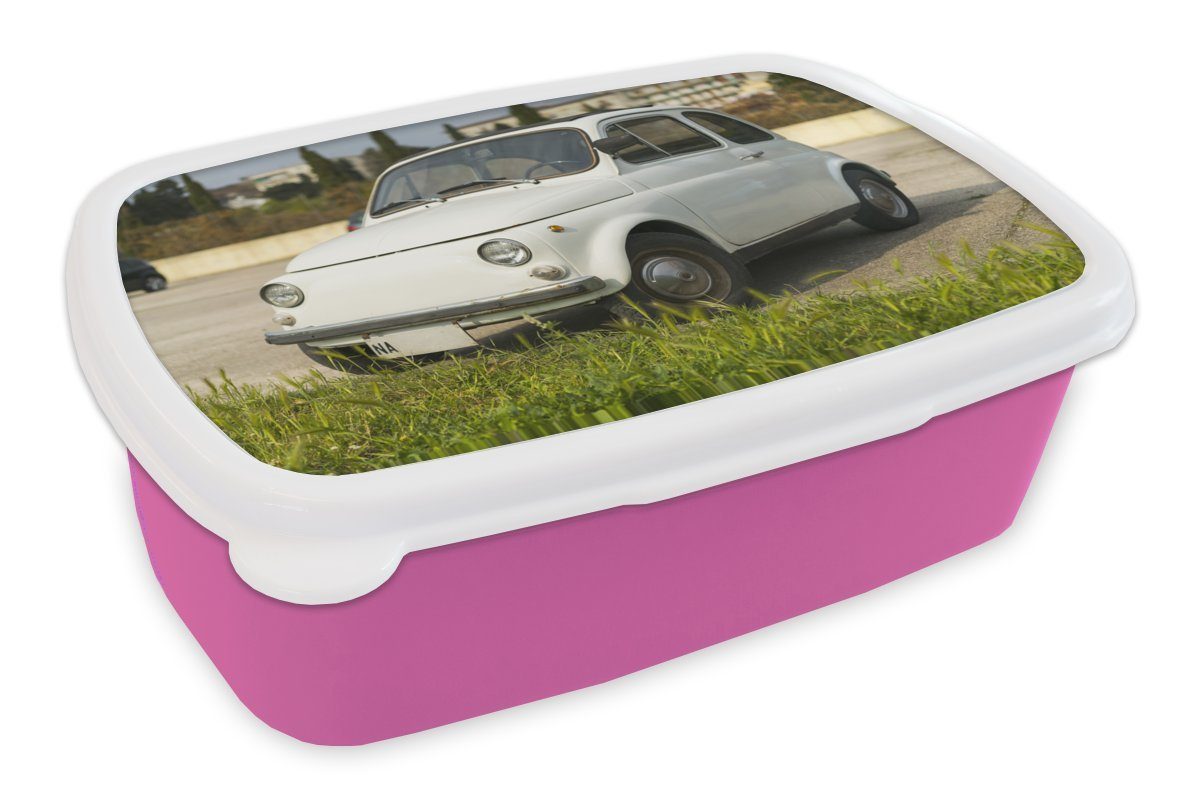 (2-tlg), MuchoWow Kunststoff, 500, Mädchen, für Snackbox, Kleiner Kinder, Kunststoff weißer rosa Erwachsene, Lunchbox Fiat Brotbox Brotdose