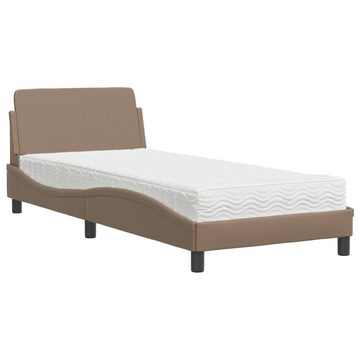 vidaXL Bett Bett mit Matratze Cappuccino-Braun 80x200 cm Kunstleder