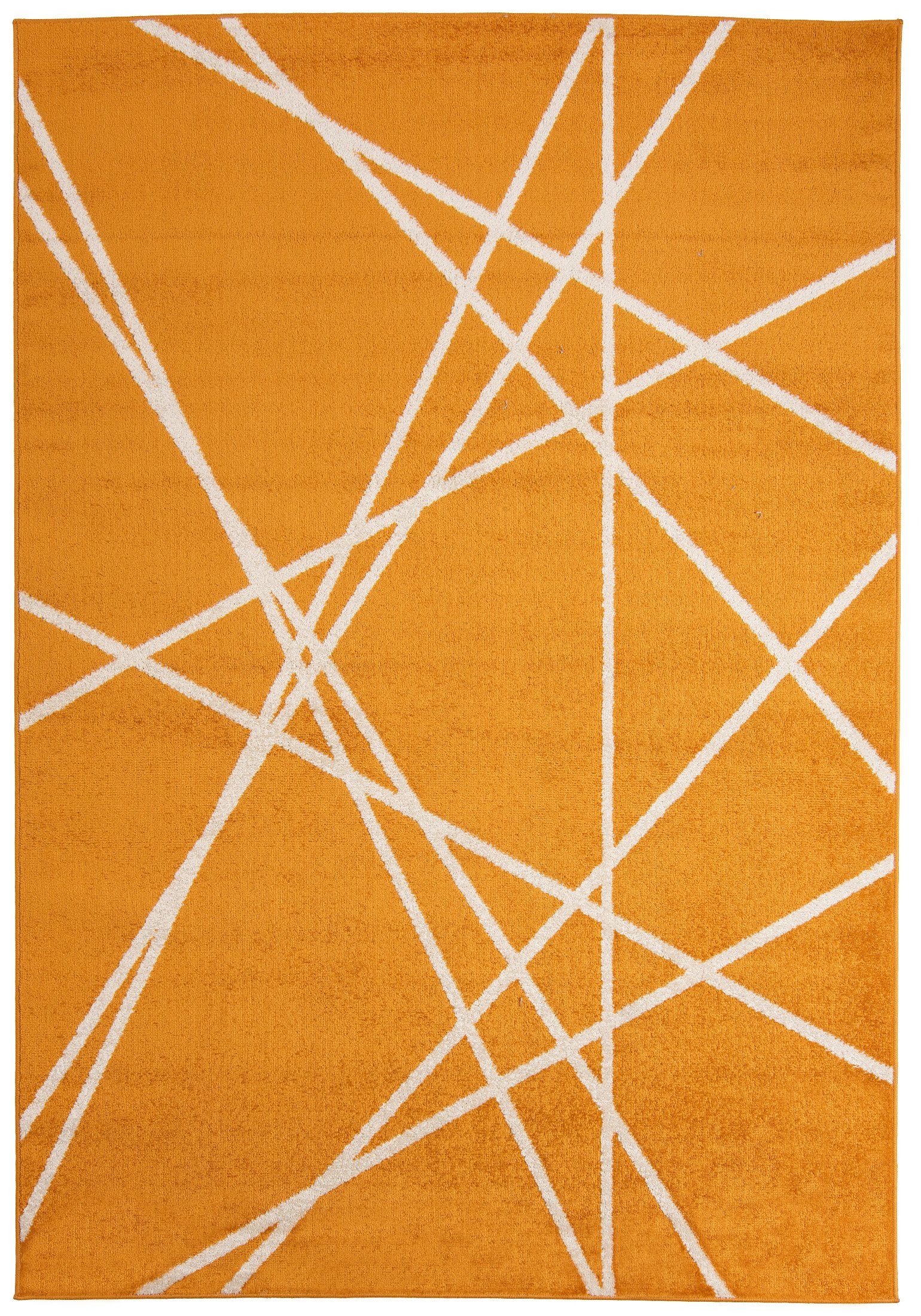 Geometrisch x Mazovia, Höhe für Kurzflor, Geeignet Fußbodenheizung, Modern - Kurzflor Muster Orange cm, mm, 80 7 Teppich Designteppich farbe 150