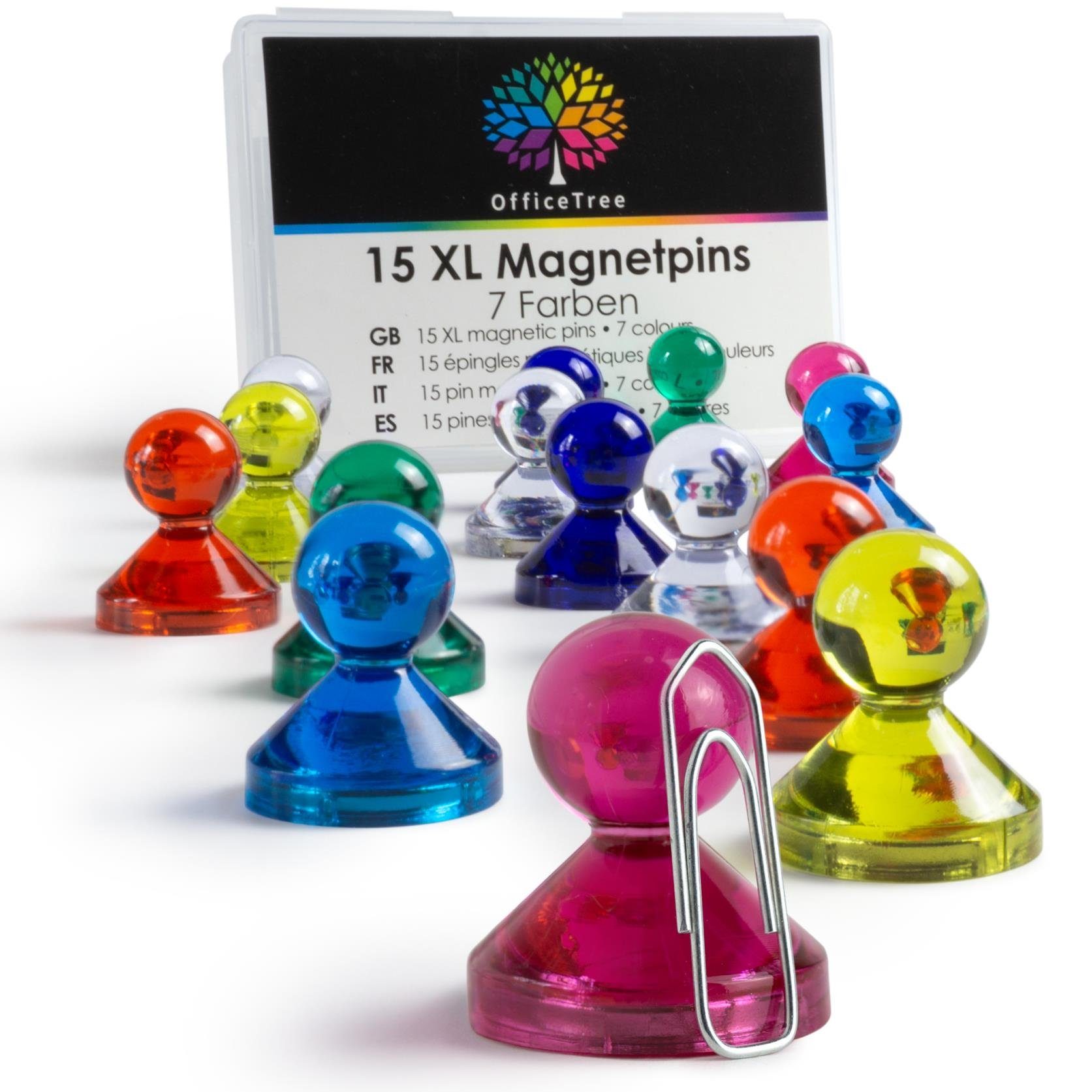 60x Magnetpins bunt Neodym Kegelmagnet für Magnettafel Kühlschrank Pinnwand Set 