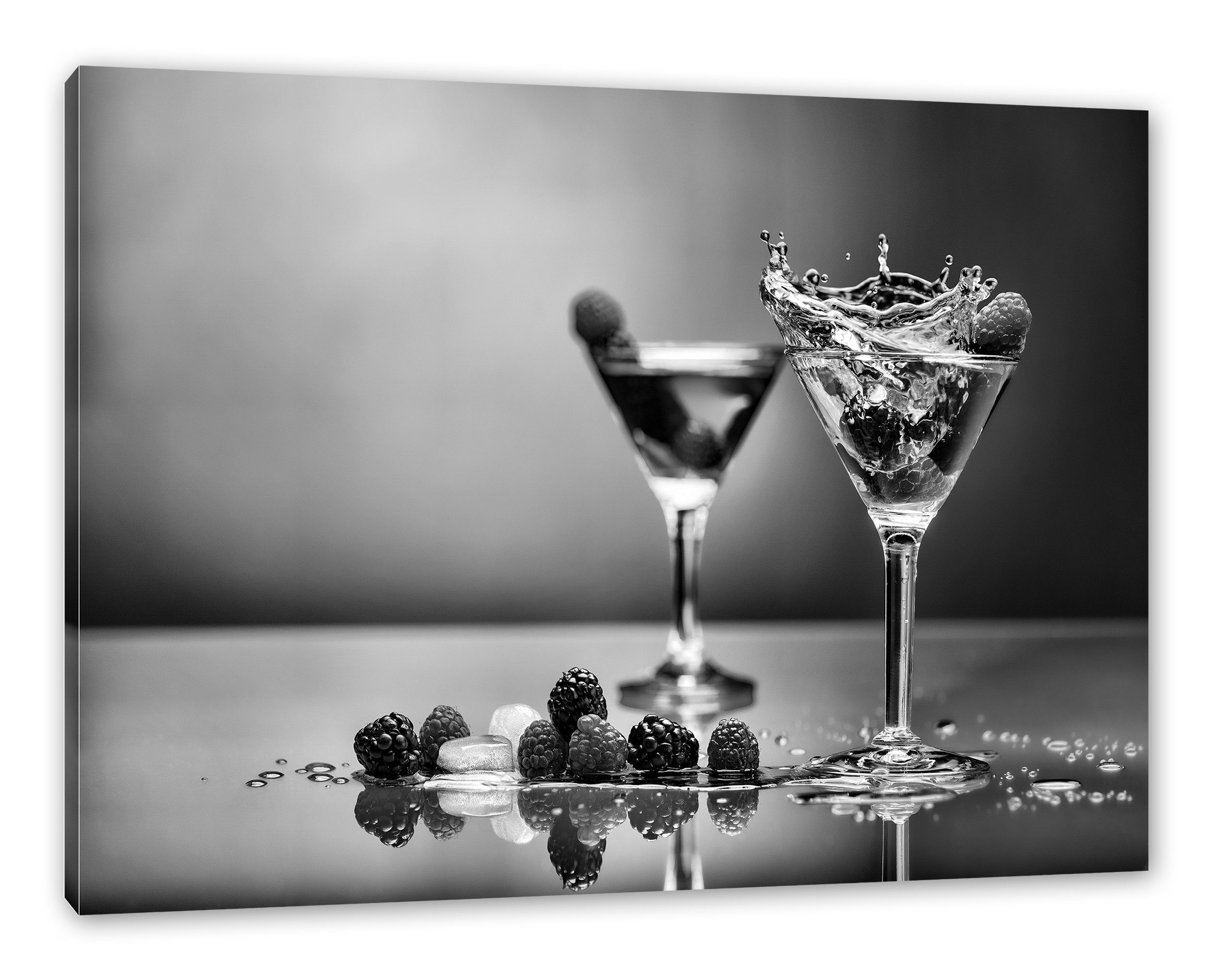 St), Zackenaufhänger Leinwandbild Cocktails, Leinwandbild fertig (1 Cocktails Coole bespannt, inkl. Coole Pixxprint