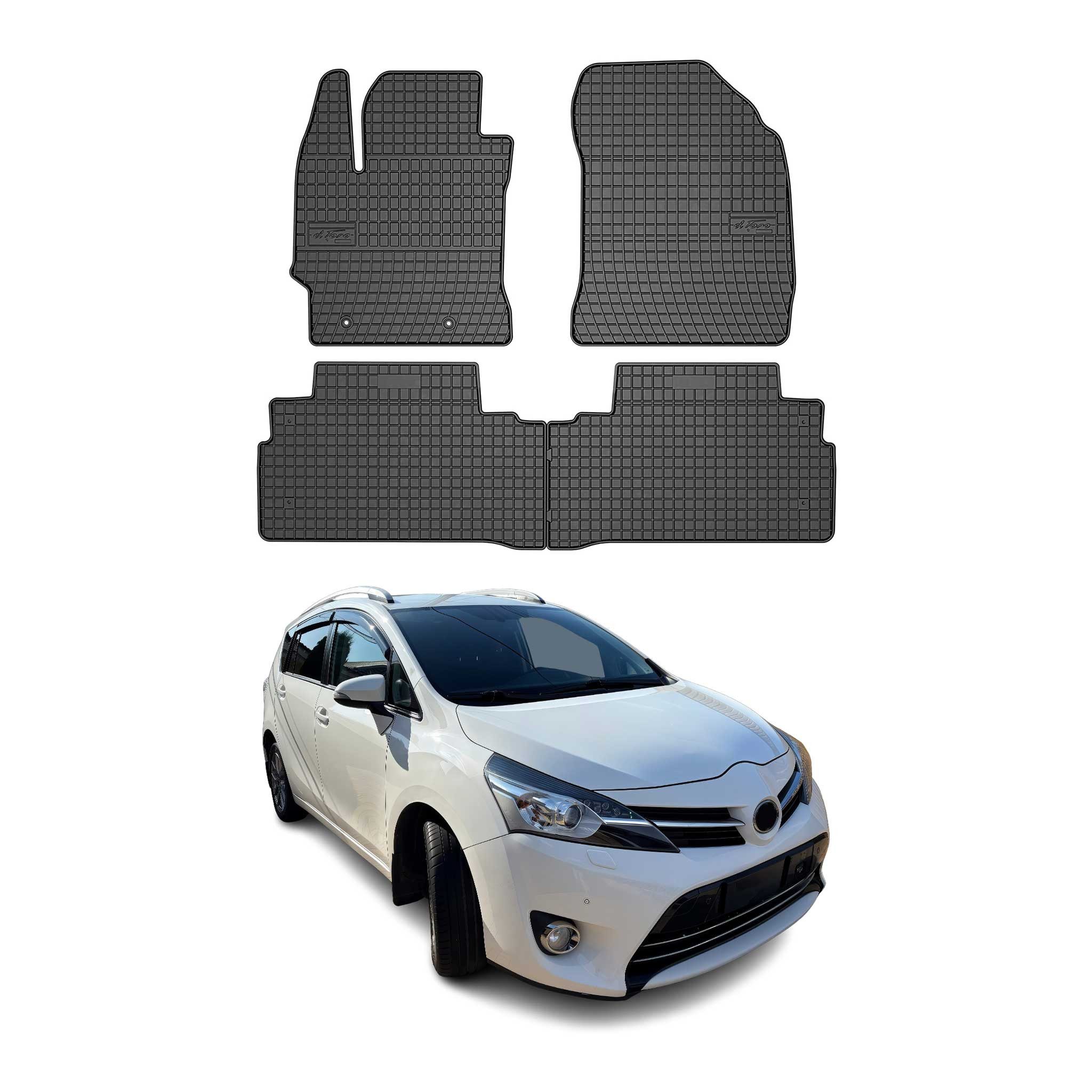 OMAC Auto-Fußmatten für Toyota Verso 2009-2018 Gummimatten Schwarz 4 tlg (4 St), für Toyota Verso 2009-2018 Toyota Verso 2009-2018, Antirutsch,Wasserfest,Einfache Installation