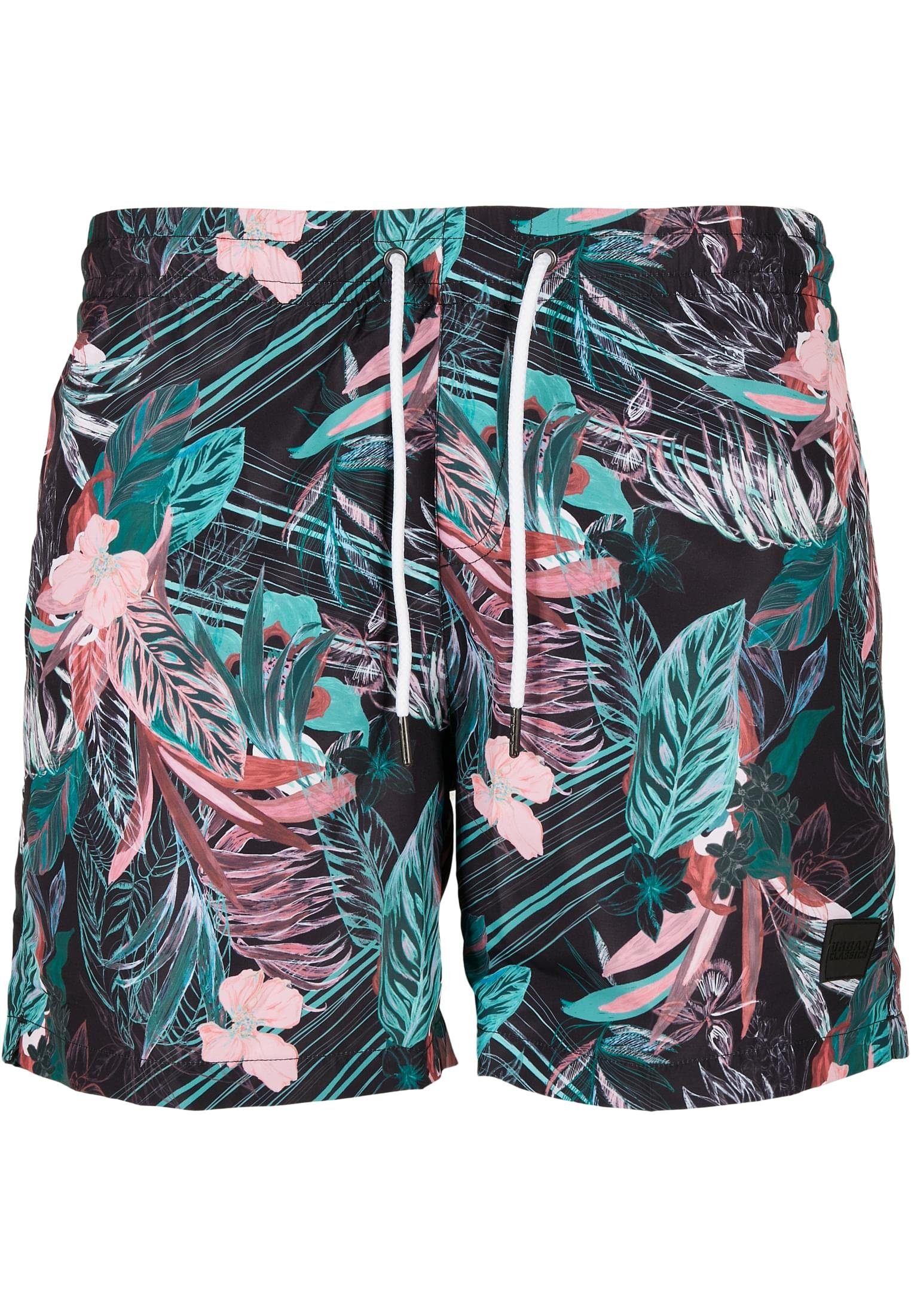 Herren Pattern aop Badeshorts Swim URBAN dark CLASSICS Shorts flower