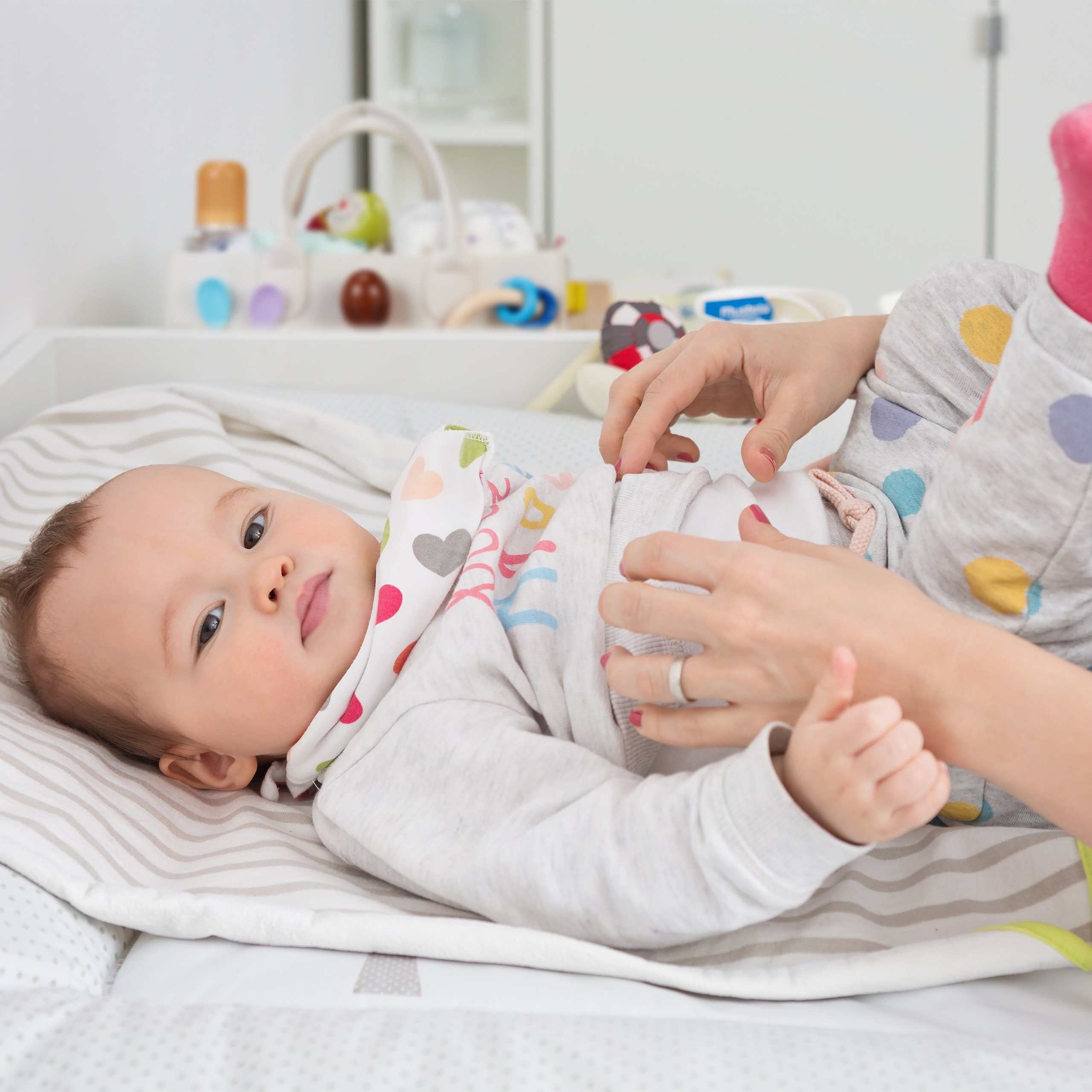 relaxdays Baby Windel Caddy Filz, Dunkelgrau
