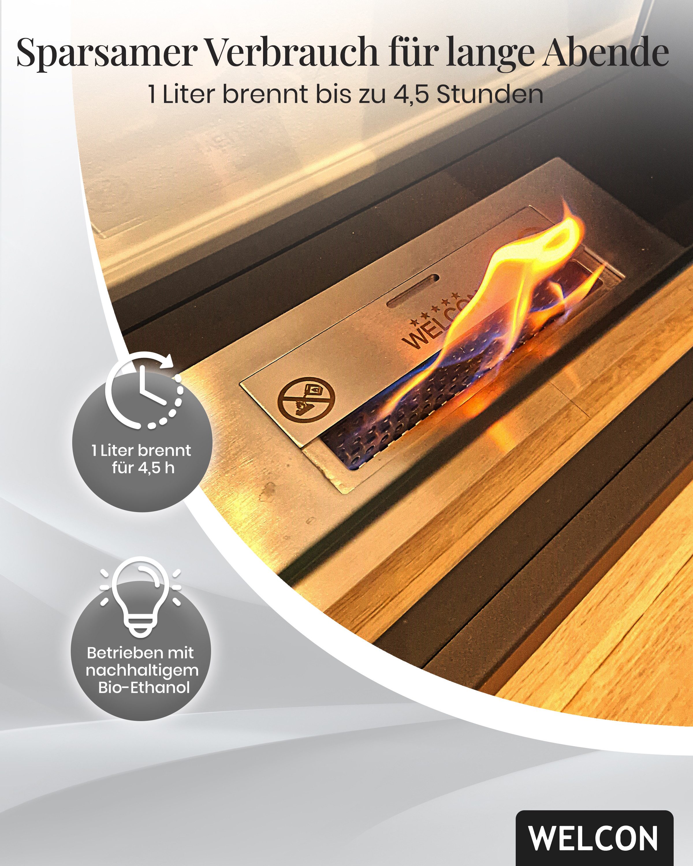 WELCON Echtfeuer-Dekokamin Bioethanol Kamin & Fireplace günstig online kaufen