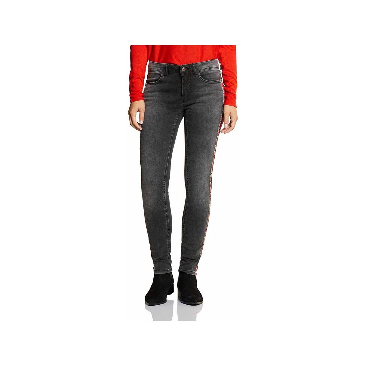 Skinny-fit-Jeans grau (1-tlg) fit ONE STREET slim