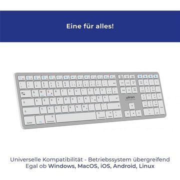 Ultron UMK-1 PC-Tastatur (Bluetooth, Tastatur, kabellos, Keyboard, wireless, Aluminium)