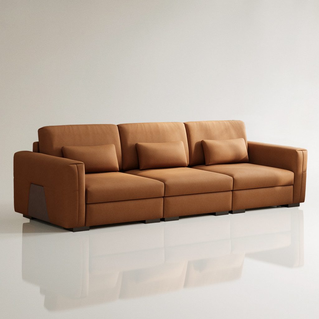 oleyluckidea Big-Sofa 3-Sitzer, Lederoptik, weich gepolstert, mit Armlehnen, modern, Set