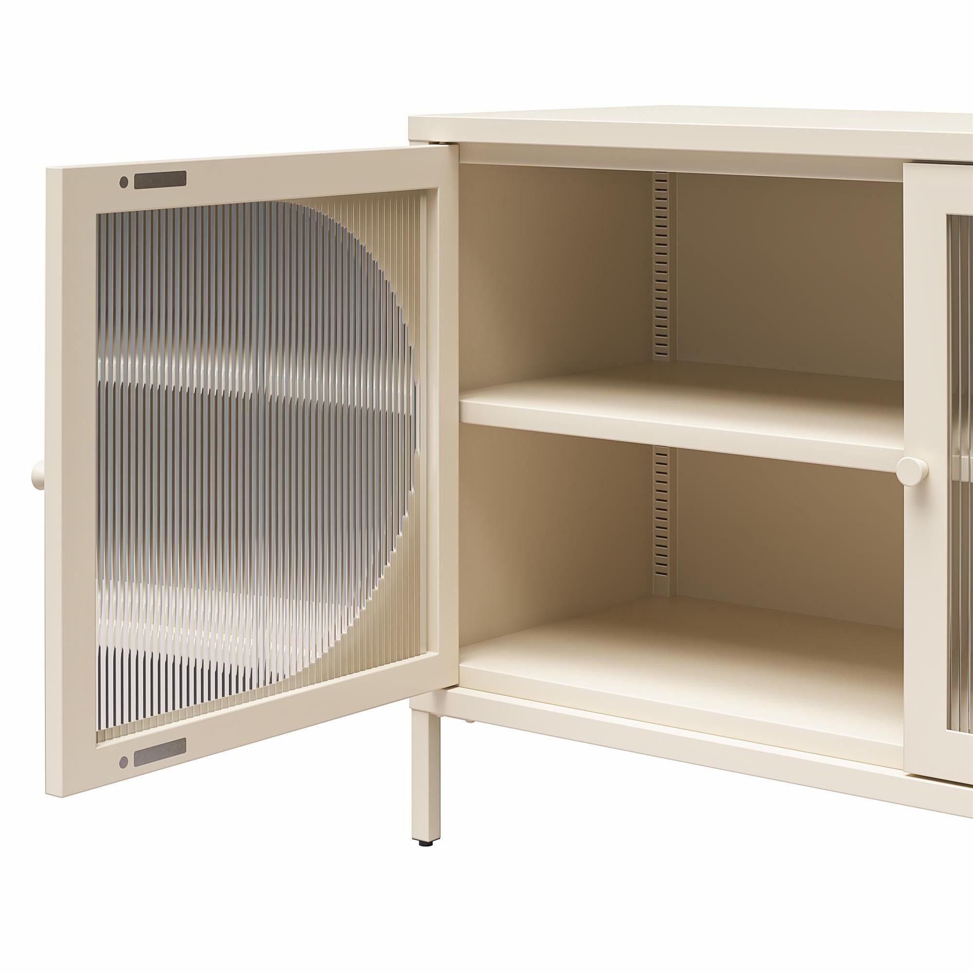 loft24 Sideboard Luna, Anrichte aus Metall mit 2 Glastüren