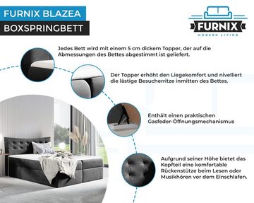 Furnix Polsterbett BLAZEA 120/140/160/180/200x200 Doppelbett mit Bettkasten Auswahl, Länge 208, Höhe 125 Breite nach Wahl 120-200 cm