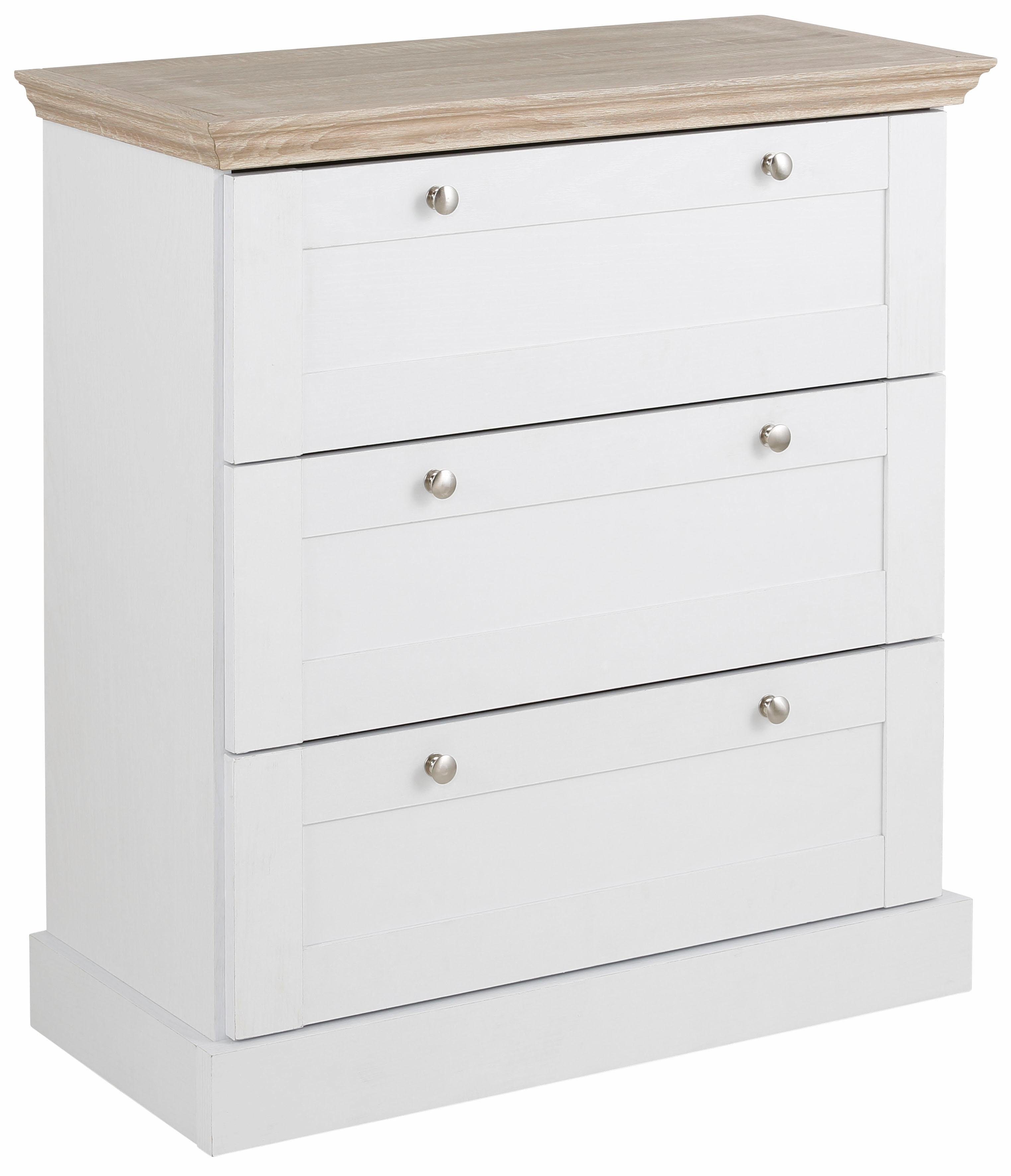 OTTO home Schubkastenkommode Binz, mit schönen Metallgriffen, 3 Schubladen, Breite 75 cm