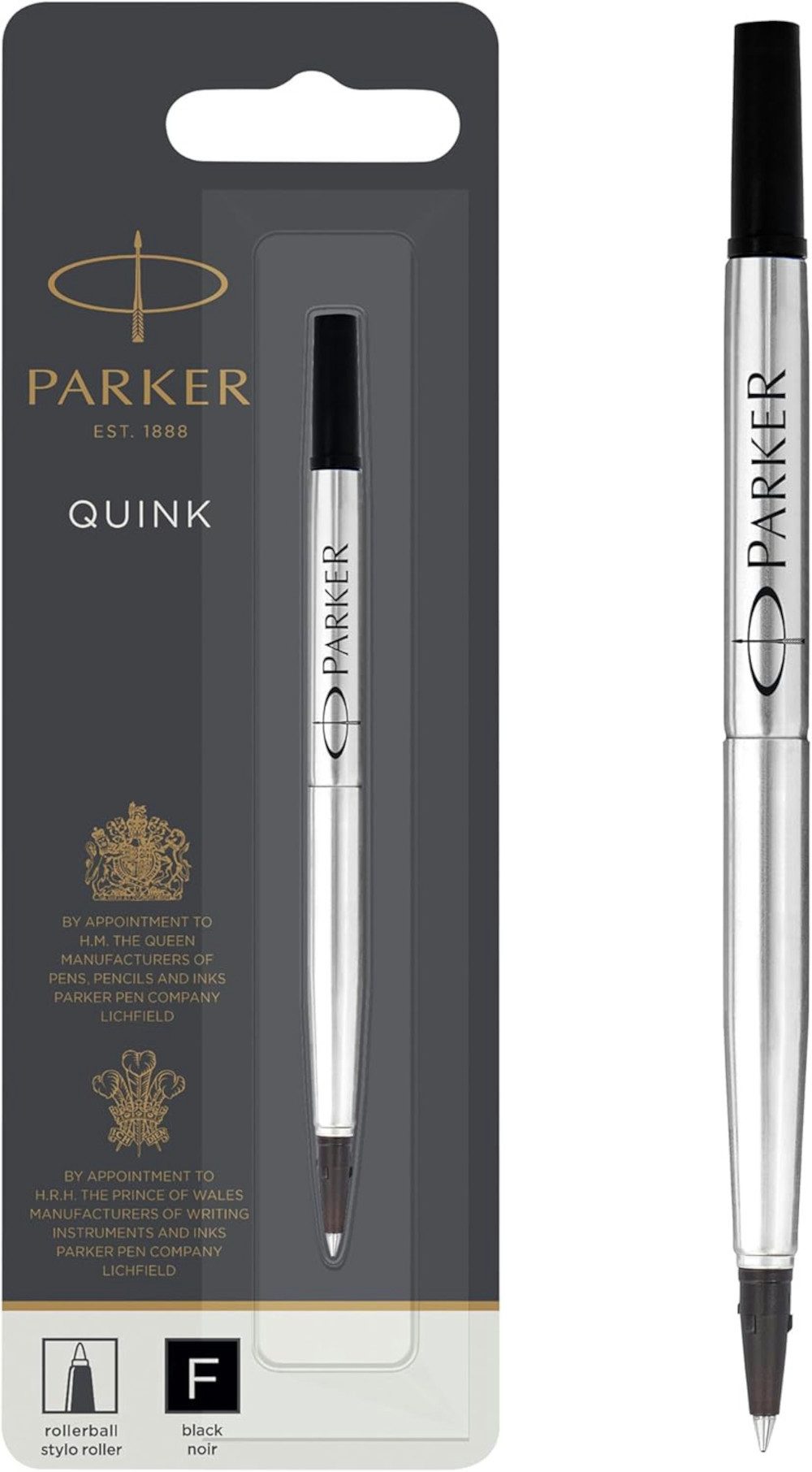 Parker Kugelschreiber PARKER Rollerballmine QUINK F schwarz – 1 Stück