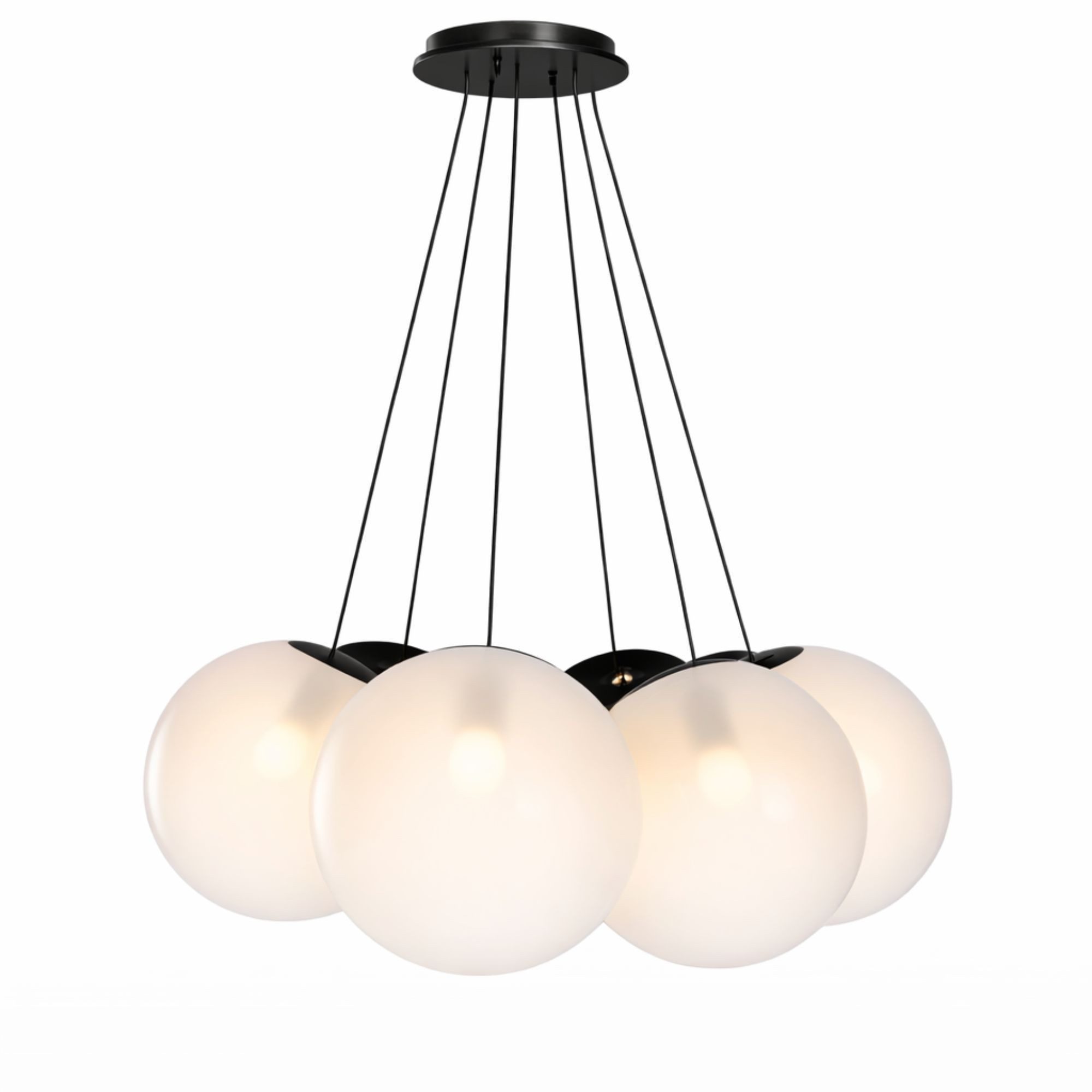s.luce Pendelleuchte s.luce Orb Cluster Glas-Pendelleuchte 7-flammig 7x30cm Weiß